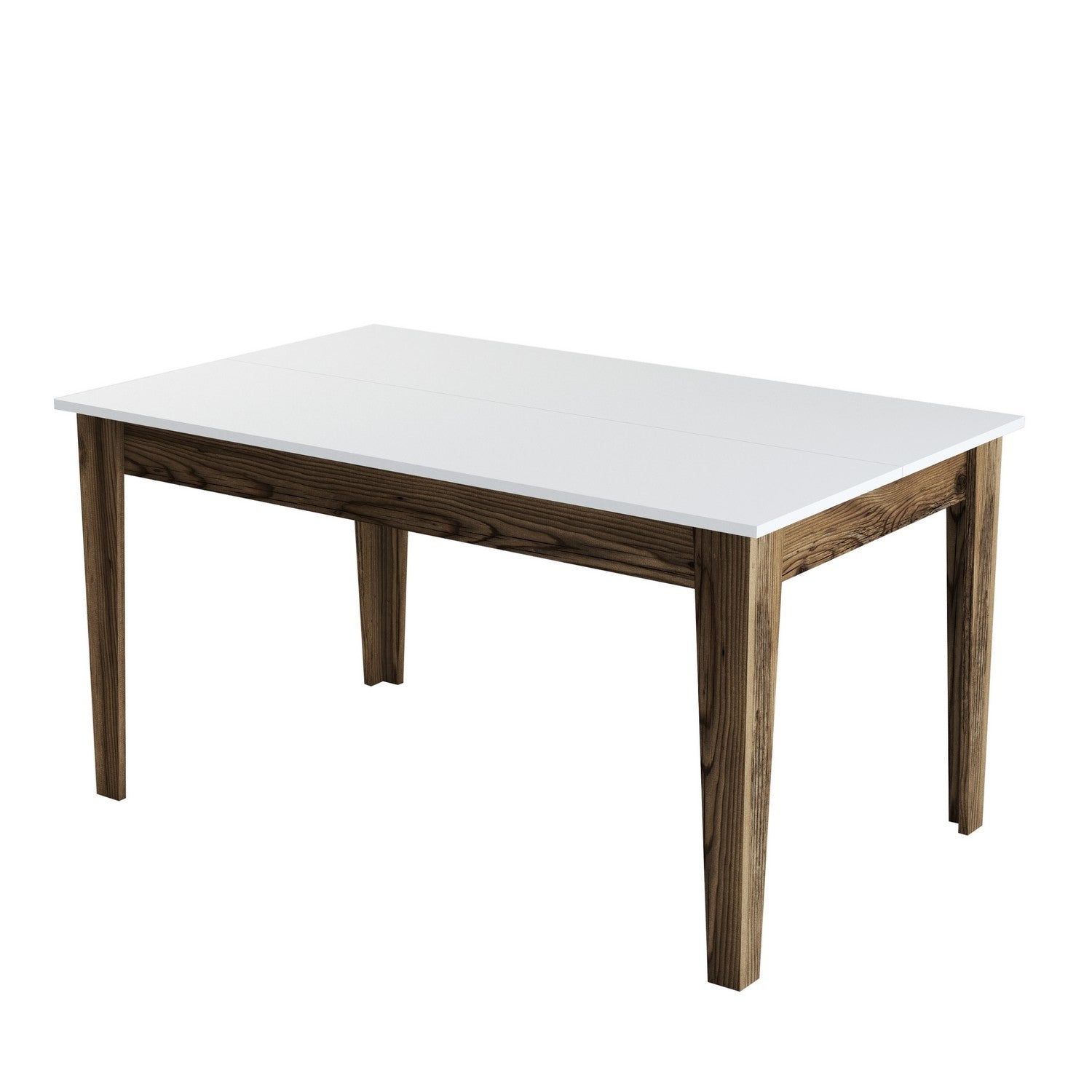 Milan 514 - Walnut, White in Walnuss Weiss präsentiert im Onlineshop von KAQTU Design AG. Esstisch ist von Hanah Home