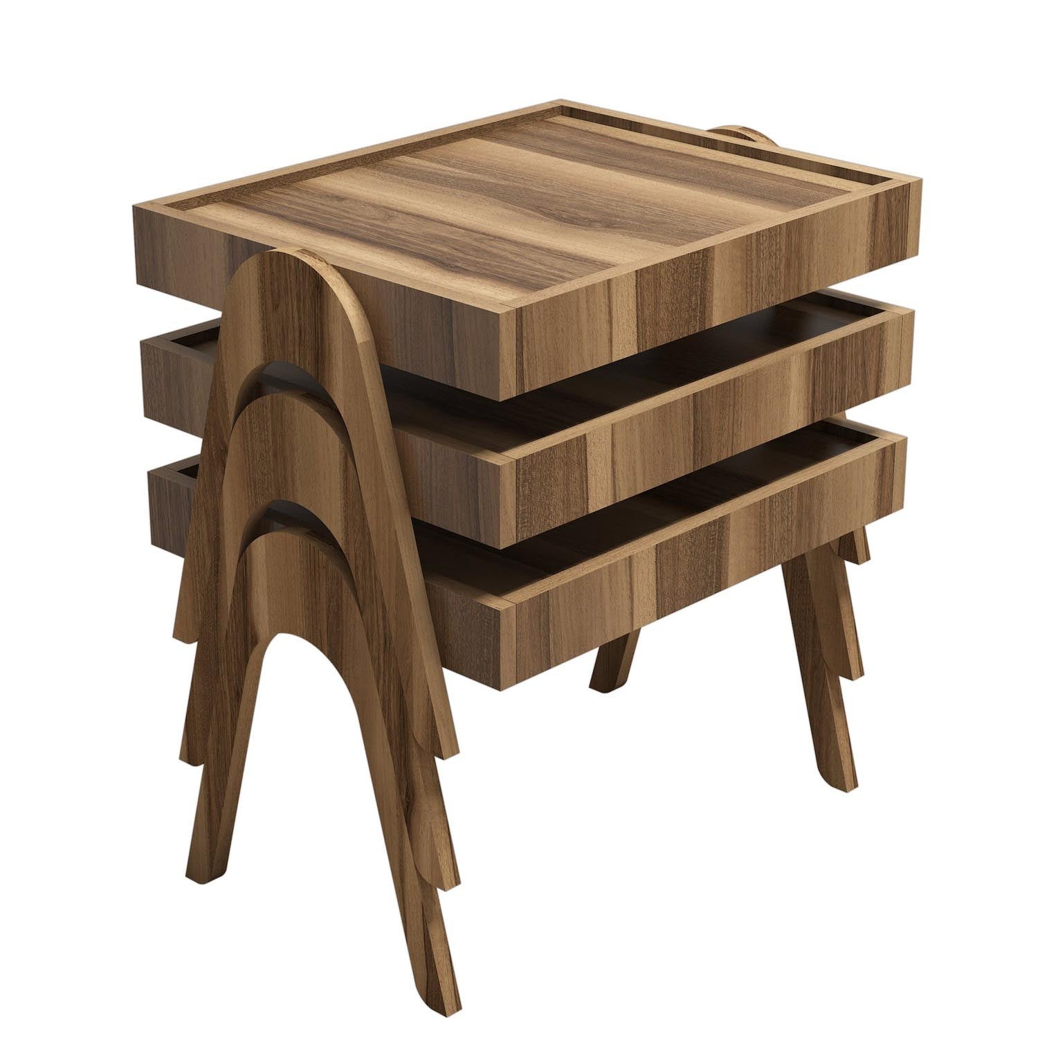 Roma - Walnut in Walnuss präsentiert im Onlineshop von KAQTU Design AG. Beistelltisch ist von Hanah Home