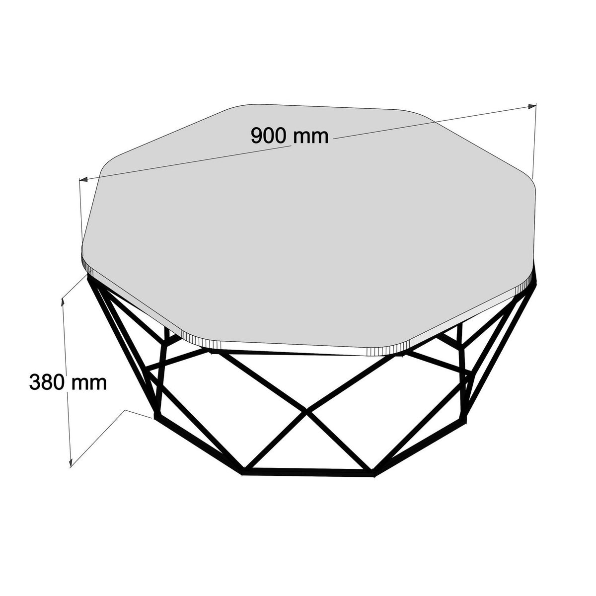 Diamond Sofatisch - Eiche in Eiche präsentiert im Onlineshop von KAQTU Design AG. Couchtisch ist von Hanah Home