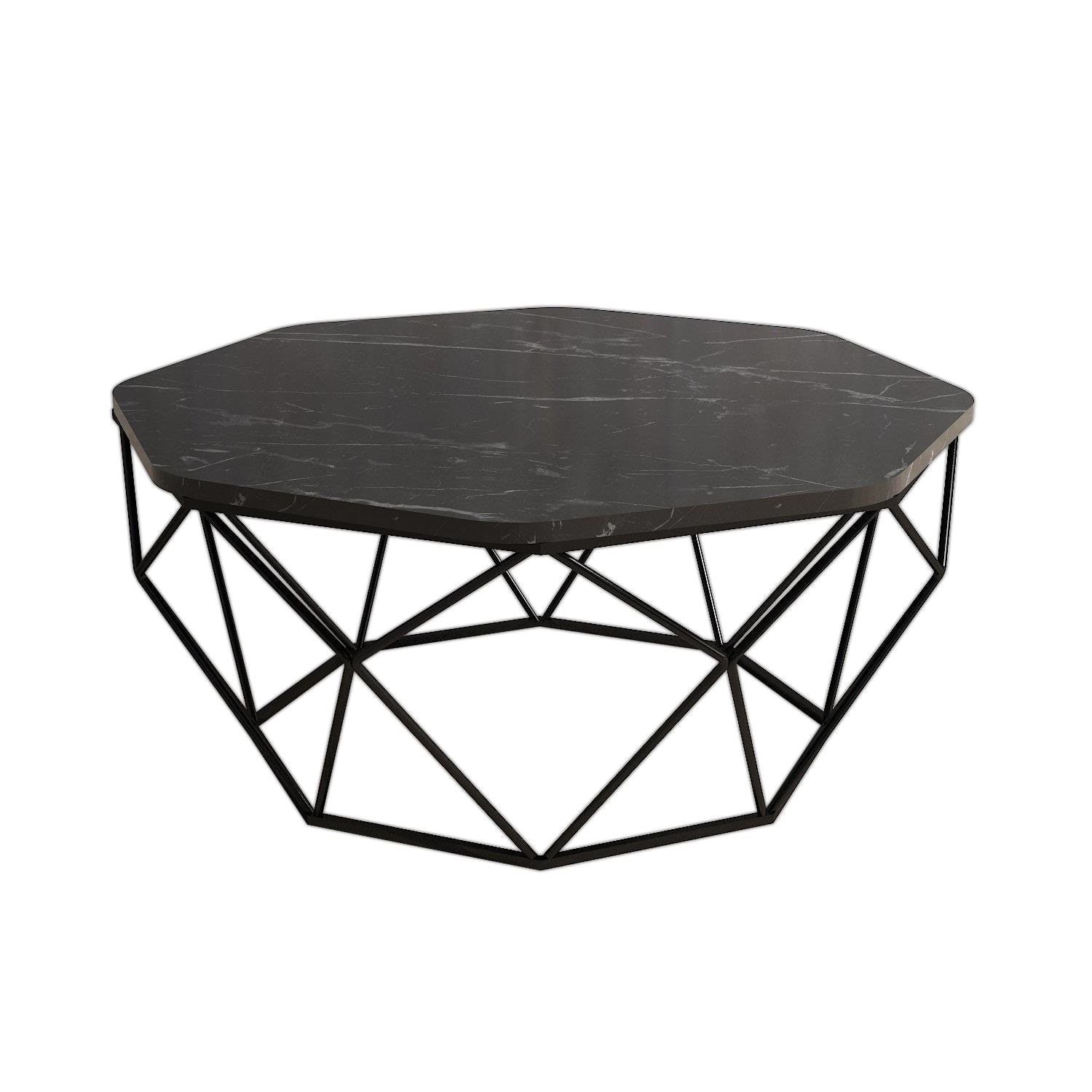 Diamond - Black Marble in Schwarz präsentiert im Onlineshop von KAQTU Design AG. Beistelltisch ist von Hanah Home