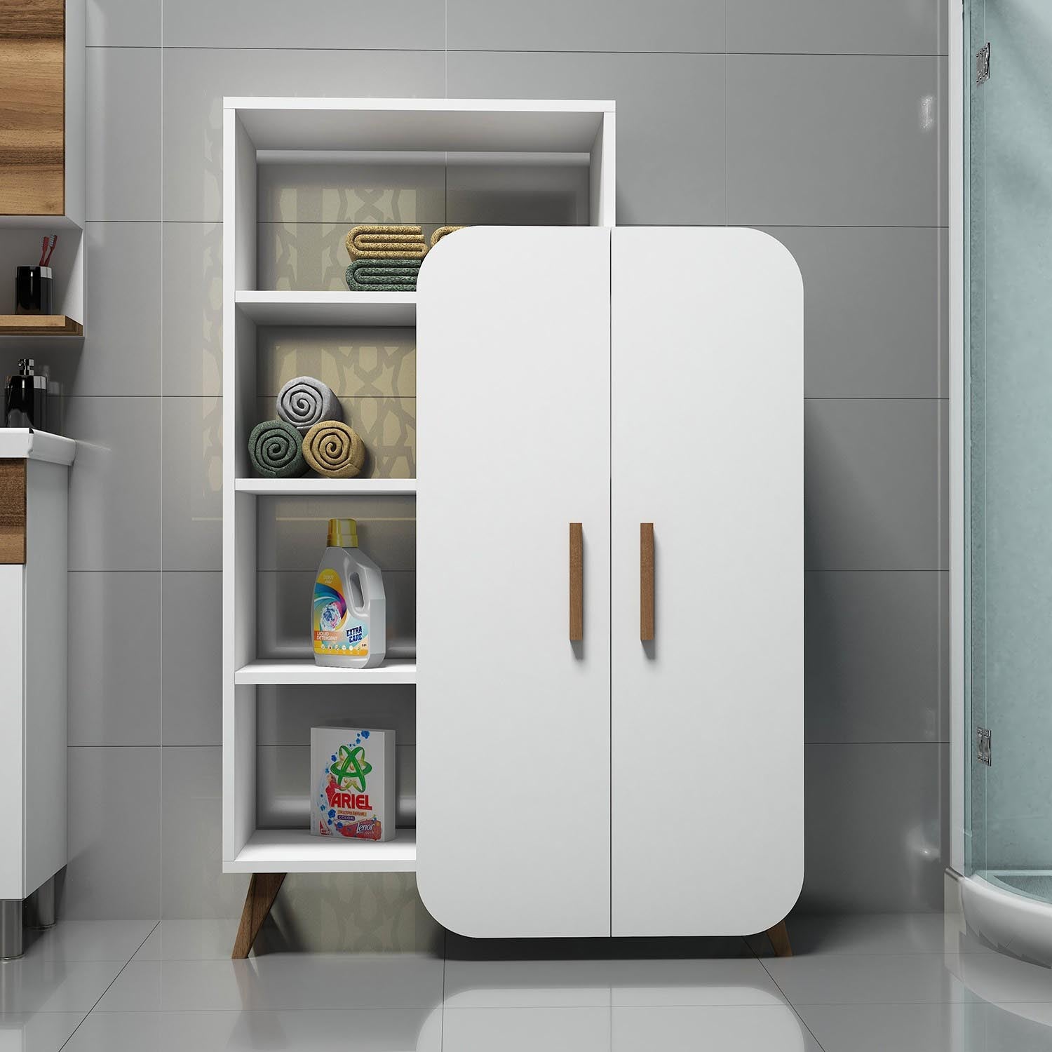 Entdecken Sie das elegante Bücherregal Form - White von Hanah Home. Ideal für stilvolle Akzente und praktischen Stauraum in jedem Raum.