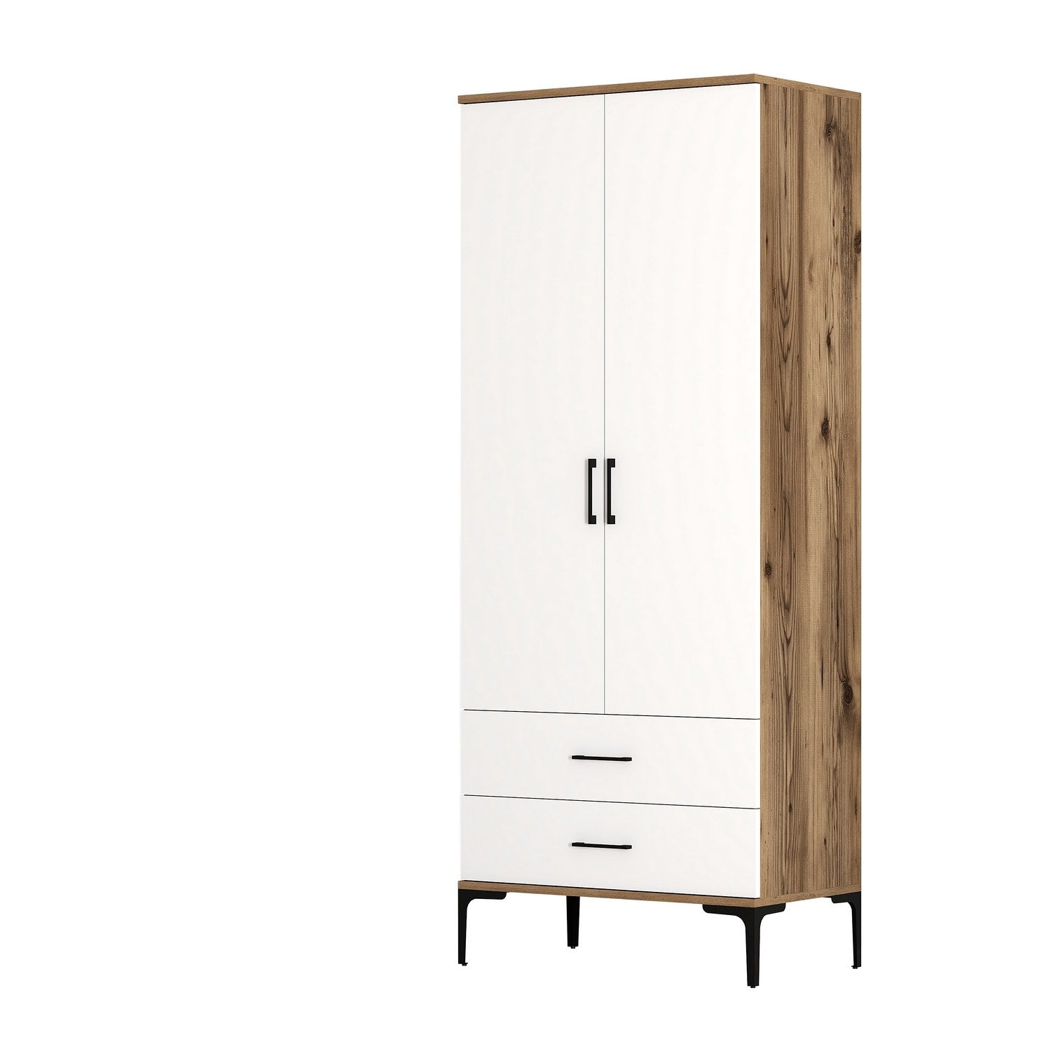 Kumsal T - Walnut, White in Walnuss Weiss präsentiert im Onlineshop von KAQTU Design AG. Garderobe ist von Hanah Home