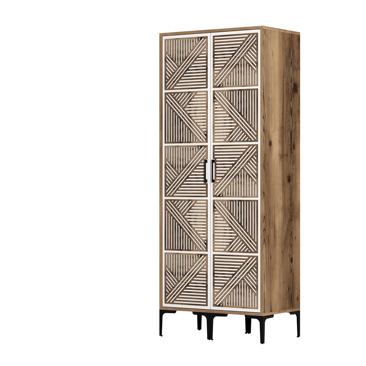 Kumsal PP - Walnut, White in Walnuss Weiss präsentiert im Onlineshop von KAQTU Design AG. Garderobe ist von Hanah Home
