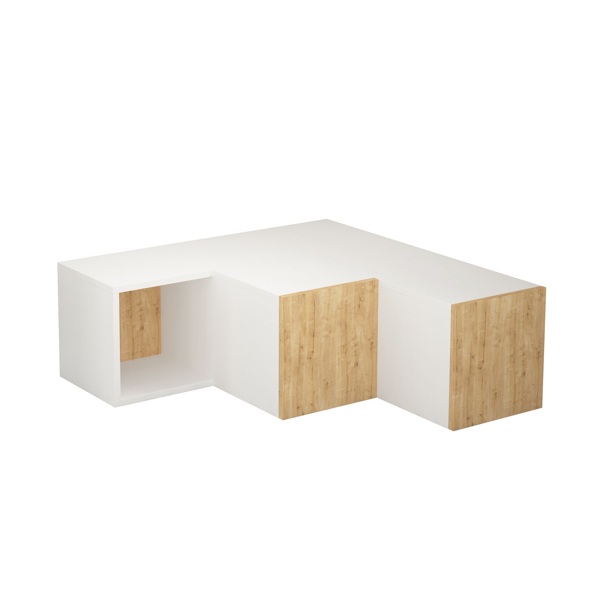 Compact - White, Oak in Weisseiche präsentiert im Onlineshop von KAQTU Design AG. Sideboard ist von Hanah Home