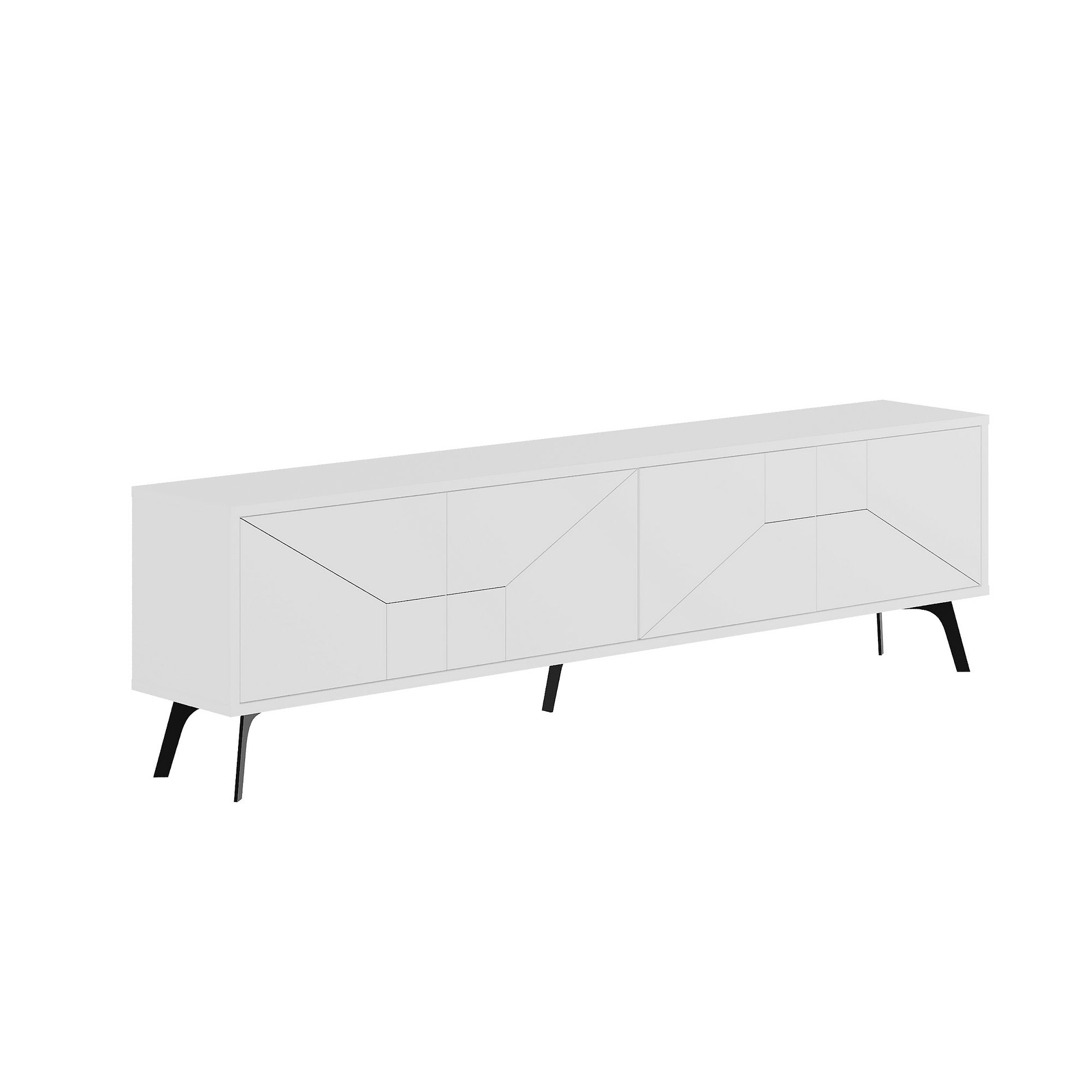 Verleihen Sie Ihrem Wohnraum mit dem Dune Sideboard in Weiß von Hanah Home einen modernen Akzent. Funktionalität trifft auf skandinavisches Design!