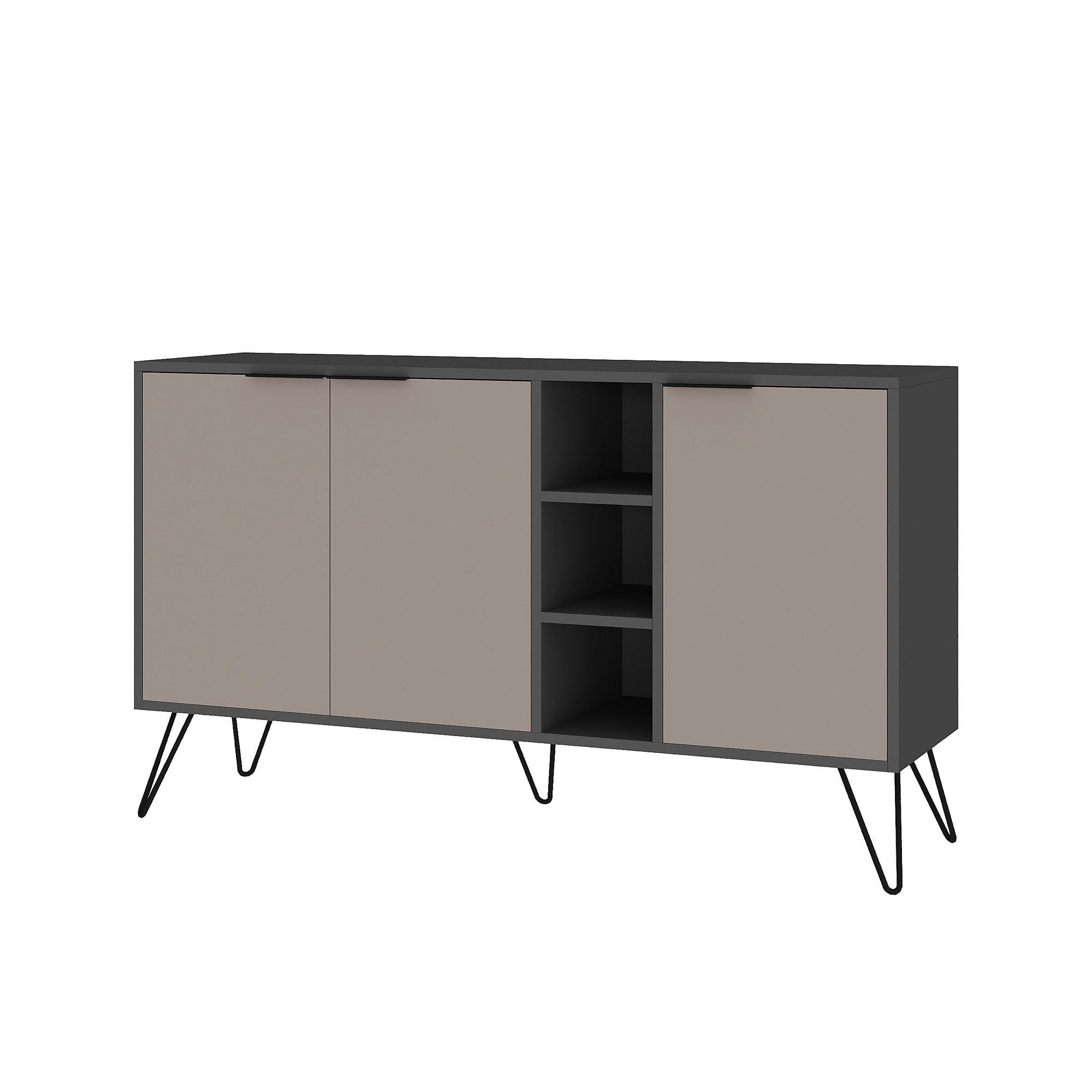 Clara Console - Anthracite, Light Mocha in Anthrazit Lichtbraun präsentiert im Onlineshop von KAQTU Design AG. High-Sideboard ist von Hanah Home