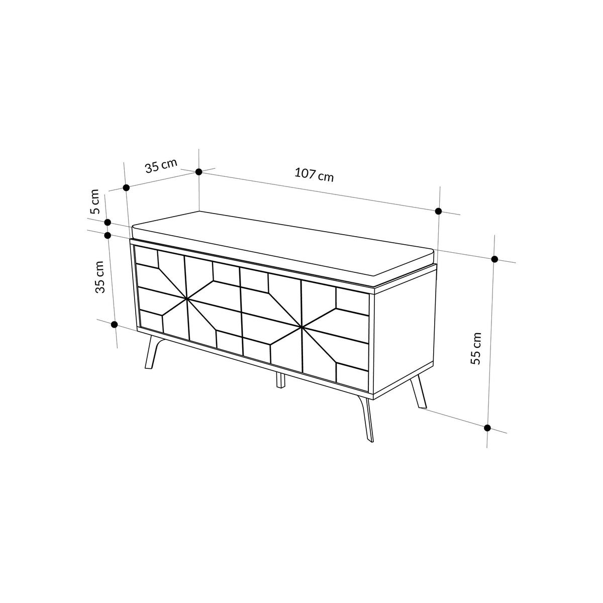 Dune Bench Schuhschrank - Hitit in Hitit präsentiert im Onlineshop von KAQTU Design AG. Schuhbank ist von Hanah Home