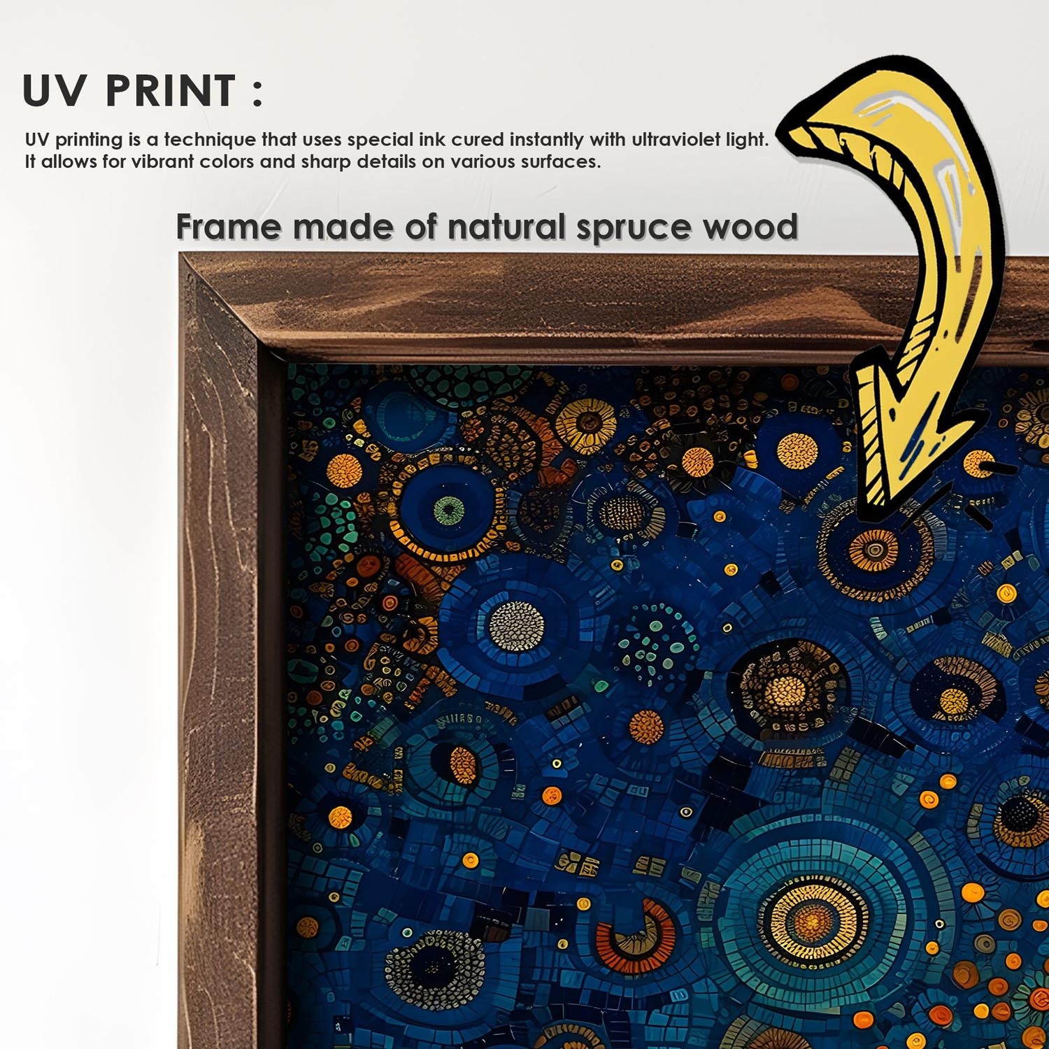 Entdecken Sie das AI091 von Wallity – ein lebendiges gerahmtes MDF-Gemälde, das jedem Raum Eleganz und Persönlichkeit verleiht.