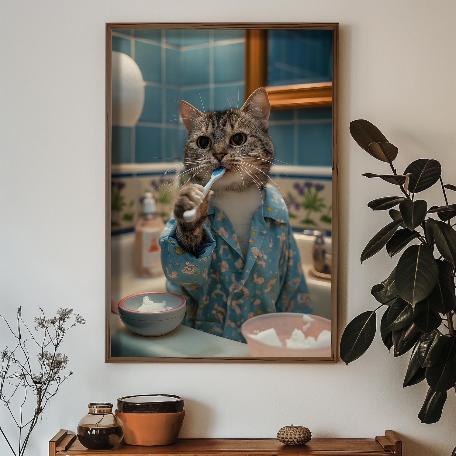 Verleihen Sie Ihrem Raum mit dem HUM064 von Wallity einen lebendigen Akzent. Dieses kunstvolle MDF-Gemälde begeistert durch seine Farben und Details.