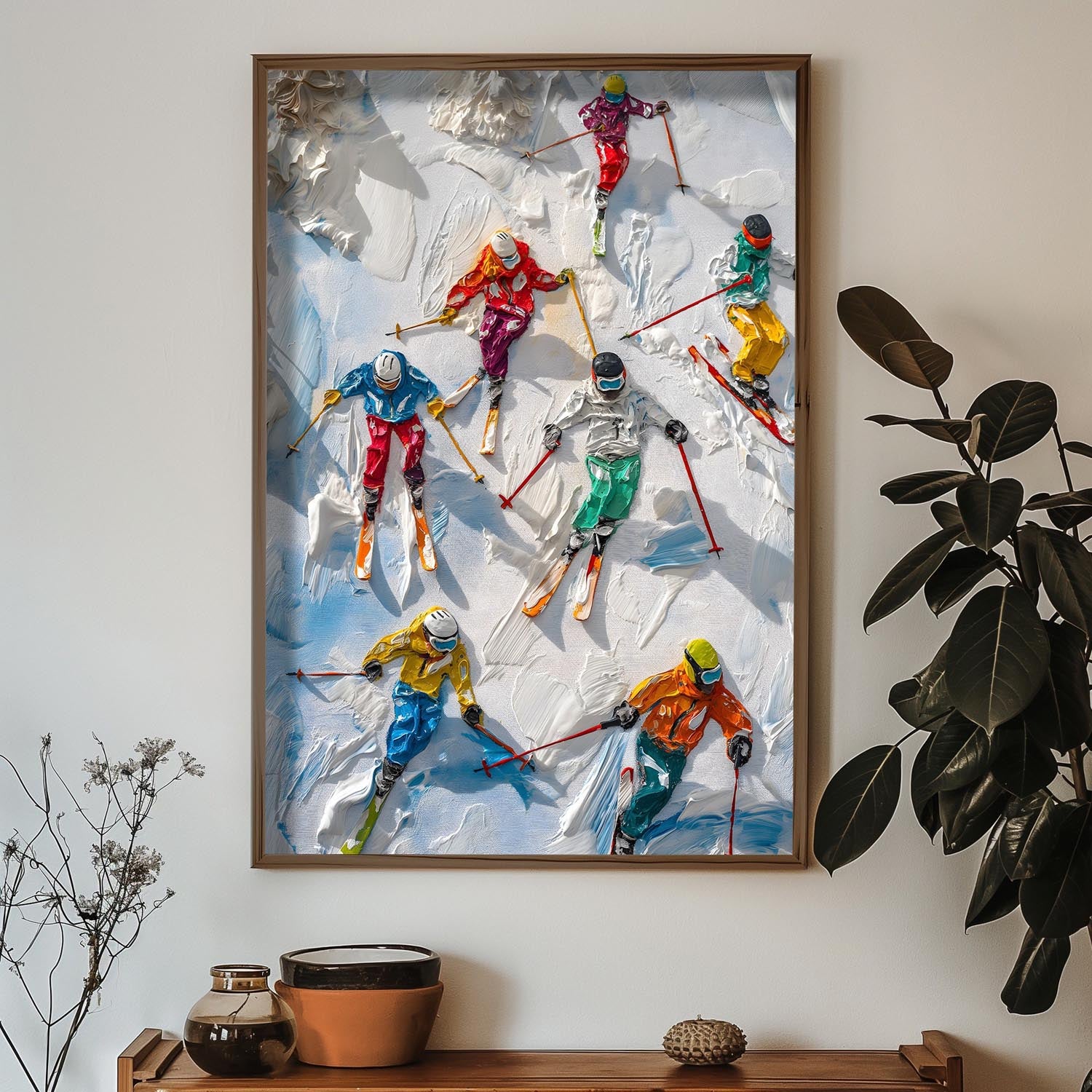 Entdecken Sie das HUM075 von Wallity – ein farbenfrohes Kunstwerk, das Ihrem Zuhause Eleganz und Stil verleiht. Ideal für jeden Raum!