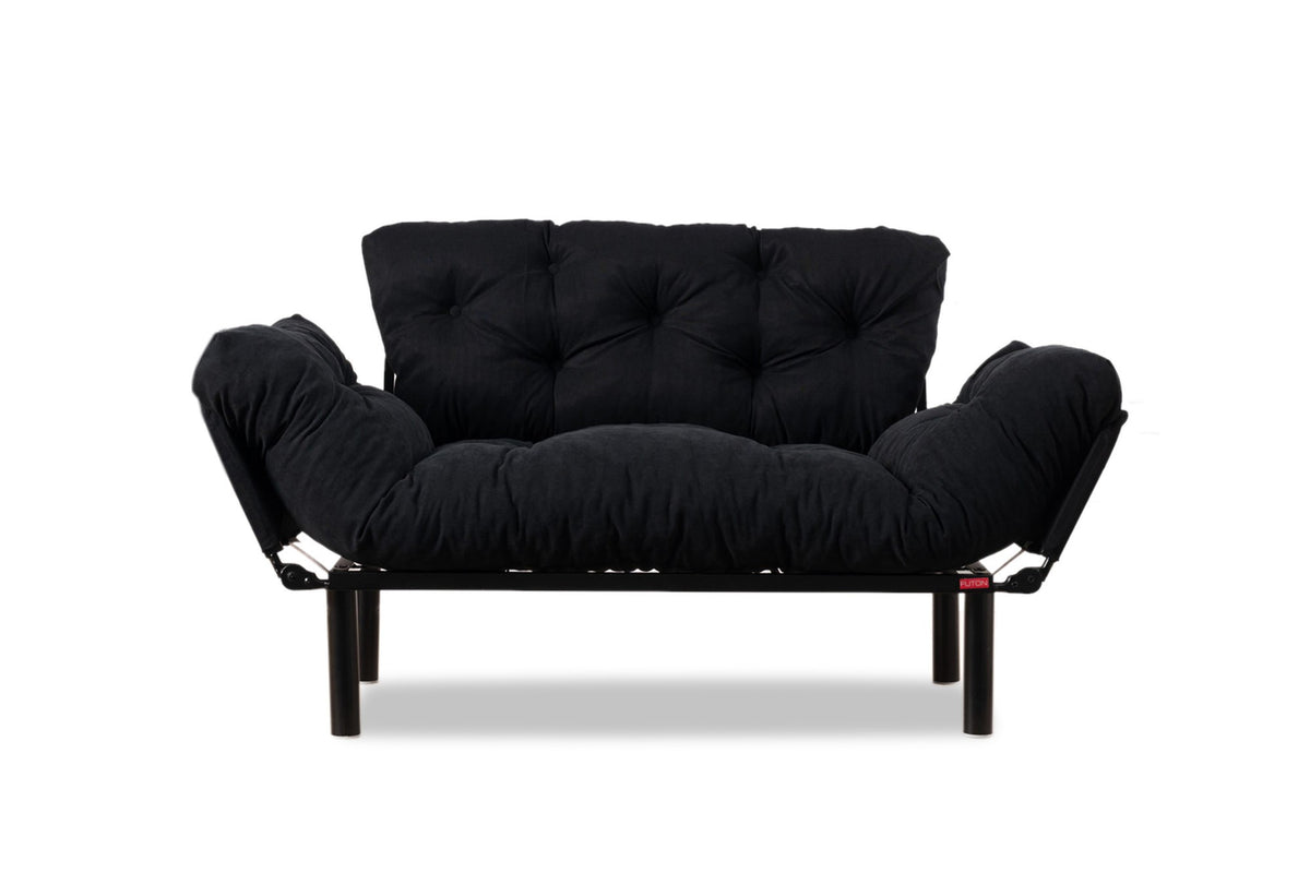 Nitta Bettsofa - Schwarz in Schwarz präsentiert im Onlineshop von KAQTU Design AG. Bettsofa ist von Atelier Del Sofa