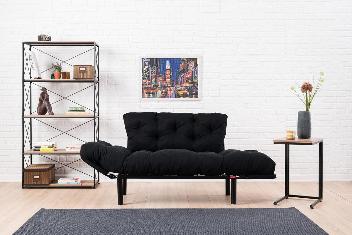 Nitta Bettsofa - Schwarz in Schwarz präsentiert im Onlineshop von KAQTU Design AG. Bettsofa ist von Atelier Del Sofa