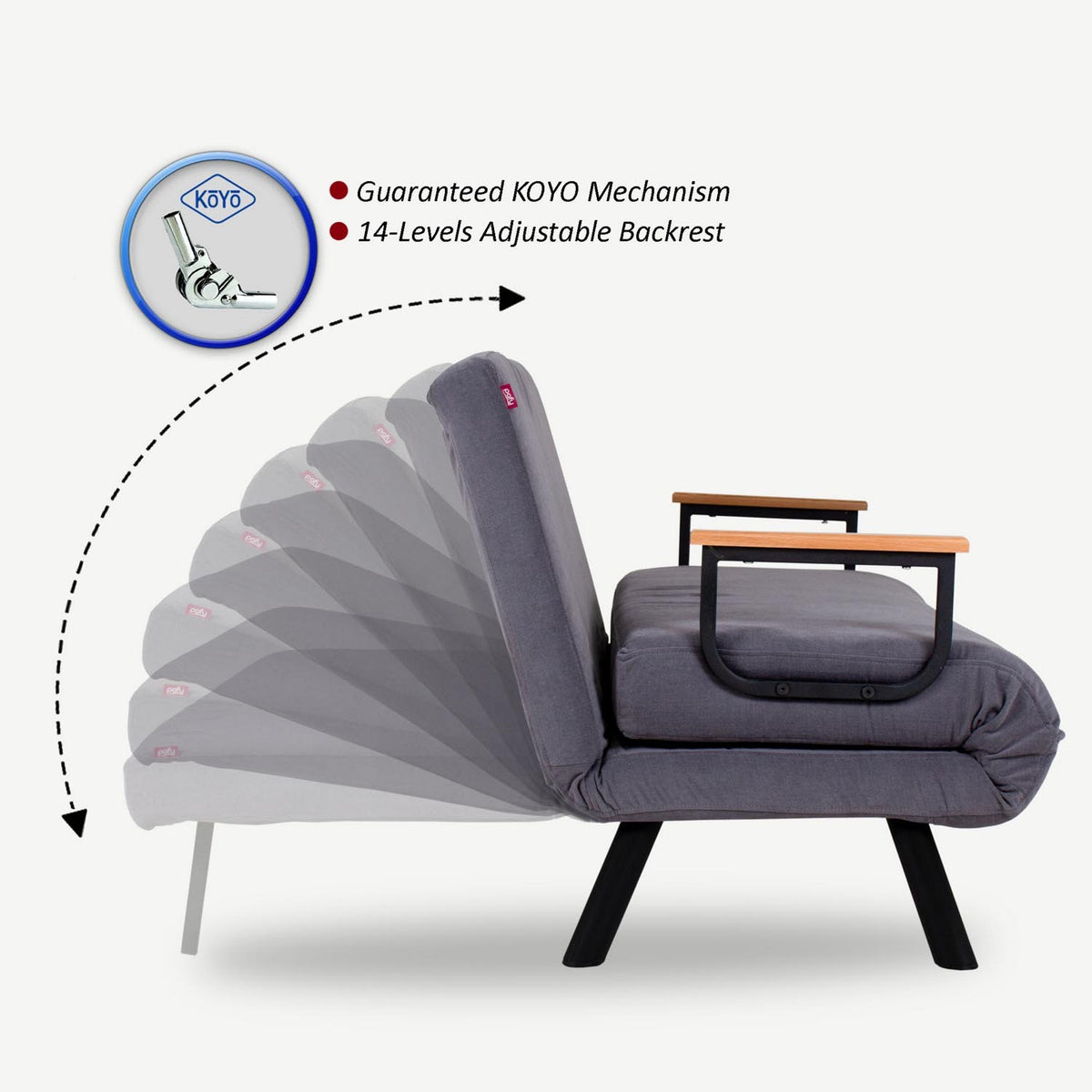 Sando 2 Bettsofa - Grau in Grau präsentiert im Onlineshop von KAQTU Design AG. Bettsofa ist von Atelier Del Sofa
