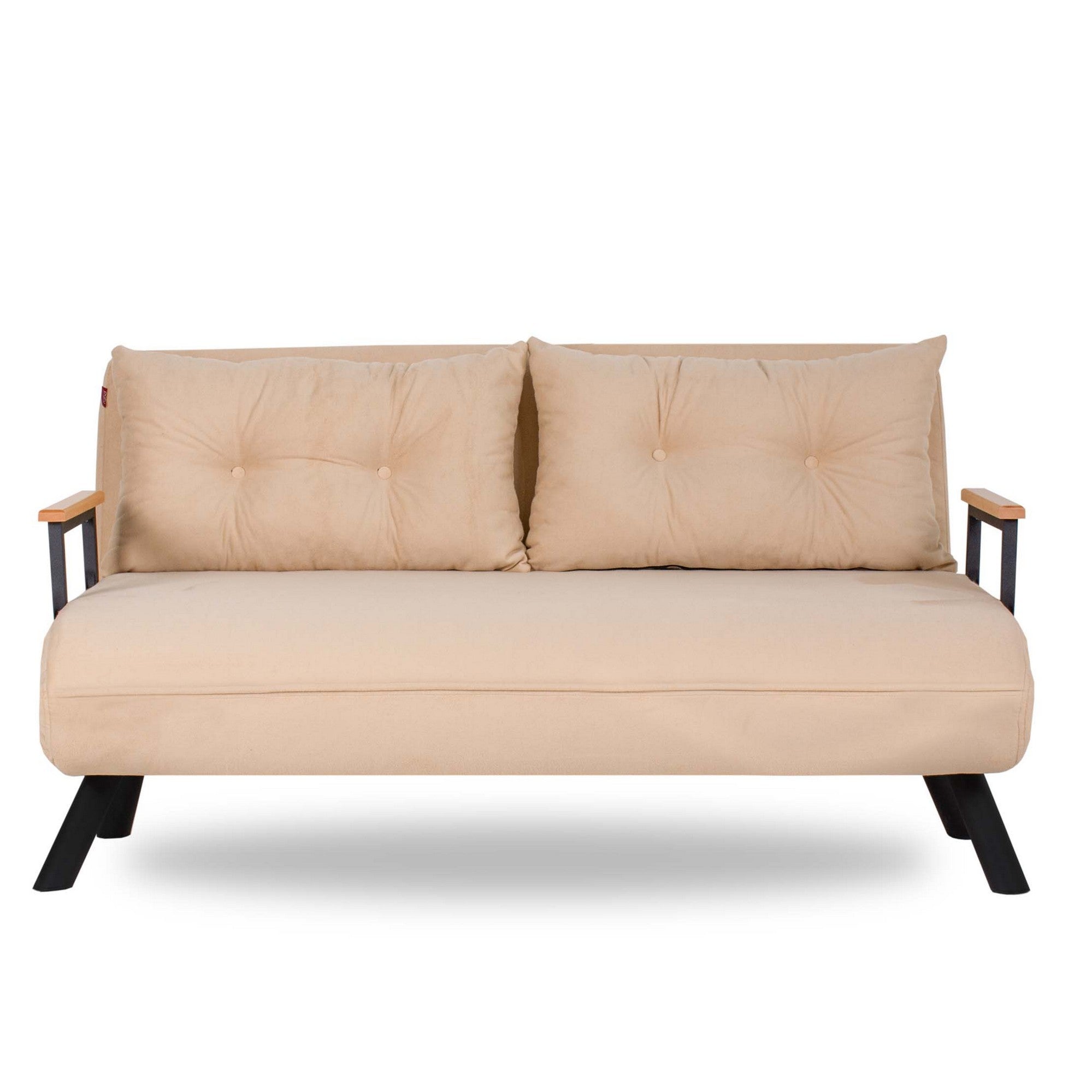 Entdecken Sie das Sando 2-Sitzer Schlafsofa in elegantem Creme. Perfekt für moderne Wohnräume, vereint es Funktionalität und Stil und wird im Handumdrehen zum Bett.