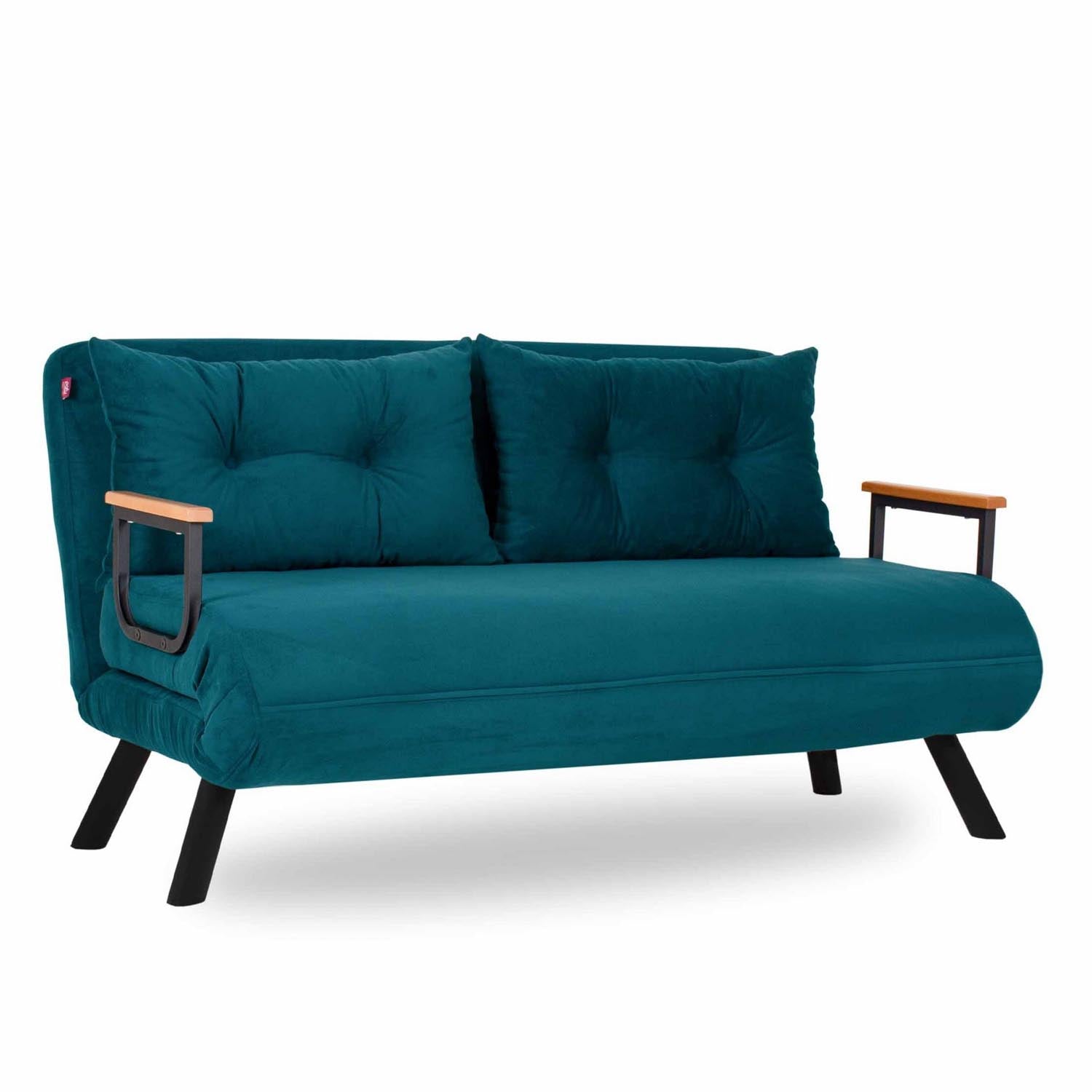 Sando 2-Seater - Petrol Green in Petrolgrün präsentiert im Onlineshop von KAQTU Design AG. Bettsofa ist von Atelier Del Sofa