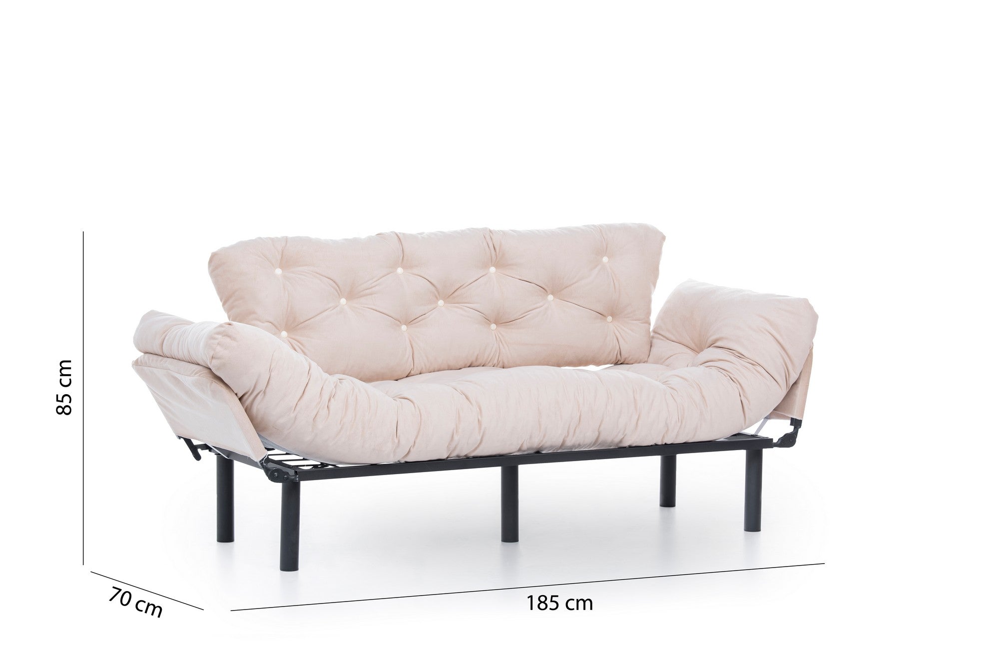 Erleben Sie das Nitta Triple Bettsofa in Sahne von Atelier Del Sofa – ein elegantes 3-Sitzer Schlafsofa, das modernen Stil und höchsten Komfort bietet.