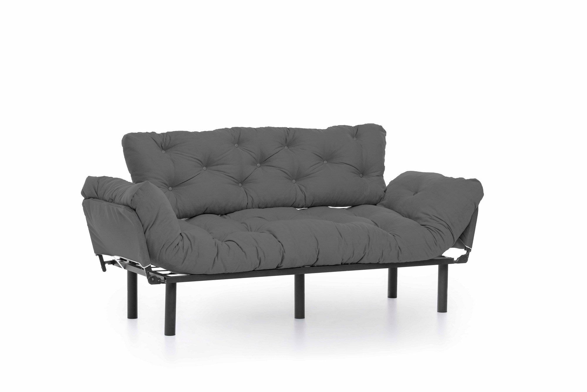 Entdecken Sie das Nitta Triple Bettsofa in Grau – ein elegantes, platzsparendes Möbelstück, das Stil und Komfort vereint!