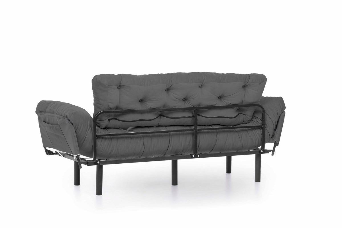 Nitta Triple Bettsofa - Grau in Grau präsentiert im Onlineshop von KAQTU Design AG. Bettsofa ist von Atelier Del Sofa