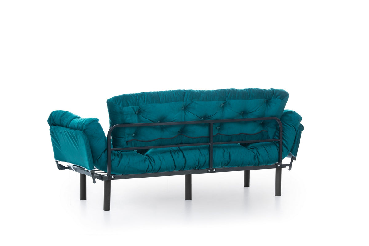 Nitta Triple Bettsofa - Petrolgrün in Petrolgrün präsentiert im Onlineshop von KAQTU Design AG. Bettsofa ist von Atelier Del Sofa