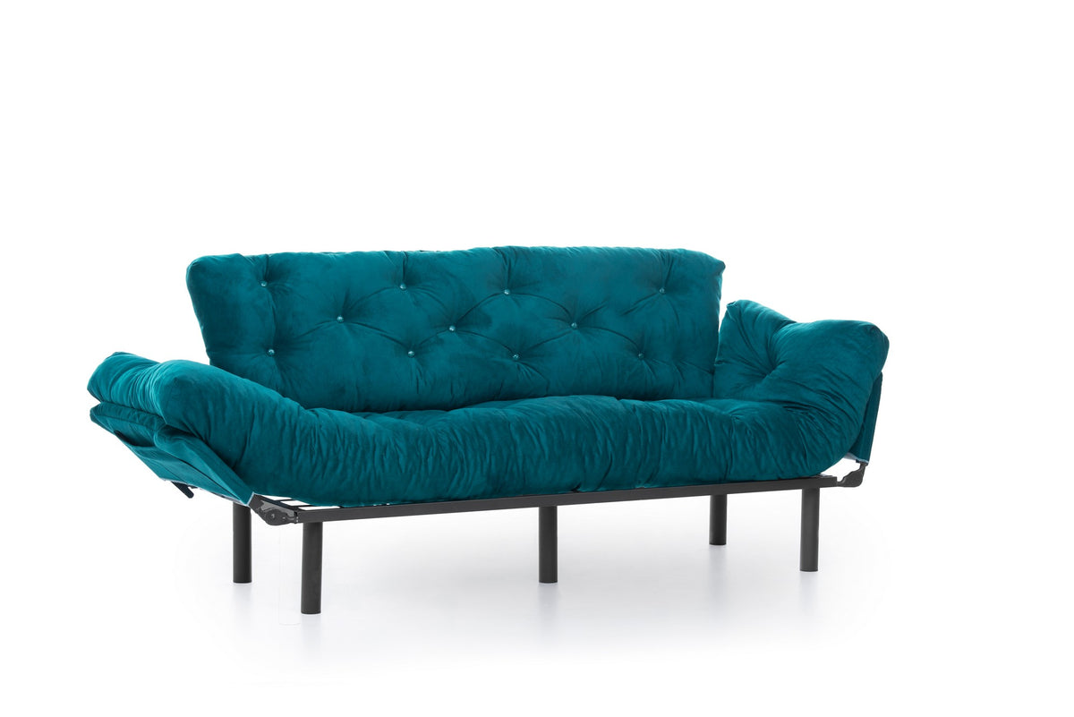 Nitta Triple Bettsofa - Petrolgrün in Petrolgrün präsentiert im Onlineshop von KAQTU Design AG. Bettsofa ist von Atelier Del Sofa