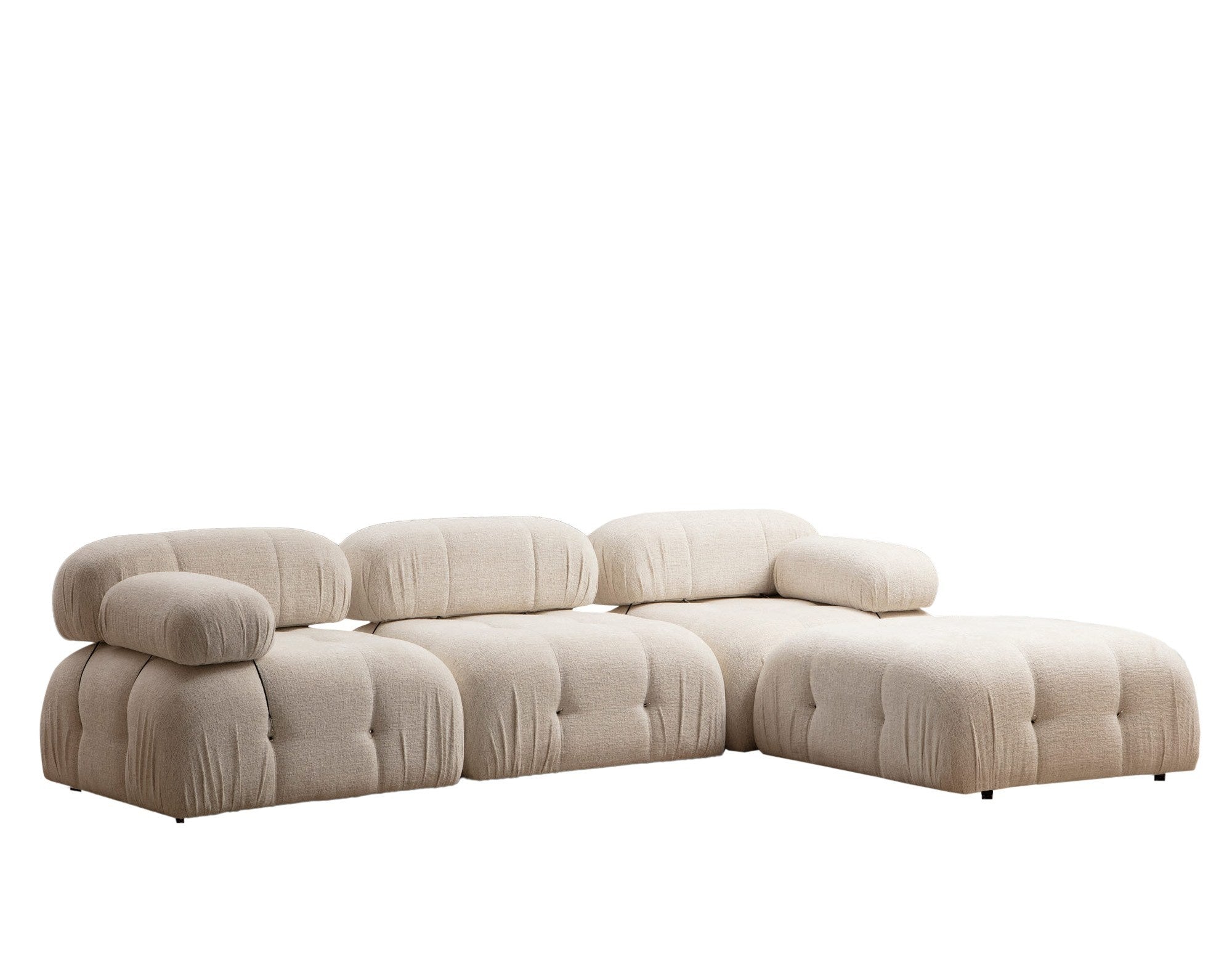 Genießen Sie mit dem Bubble Cream Bouclette L1 Ecksofa von Atelier Del Sofa luxuriösen Komfort und zeitlose Eleganz in Ihrem Wohnraum.