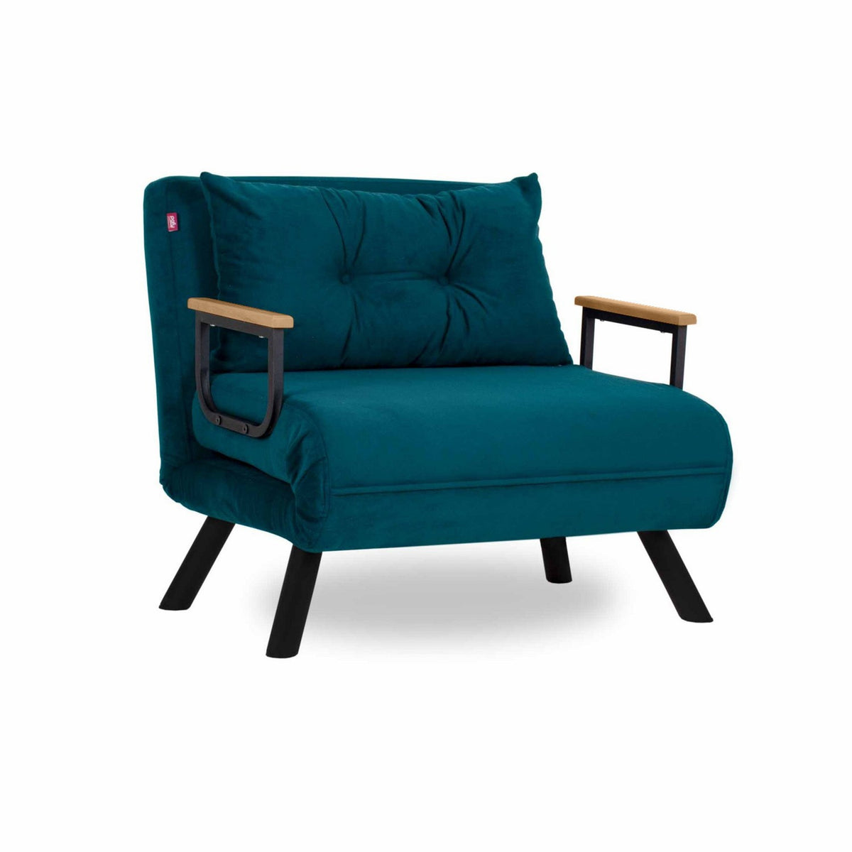 Sando Single Bettsofa - Petrolgrün in Petrolgrün präsentiert im Onlineshop von KAQTU Design AG. Bettsessel ist von Atelier Del Sofa