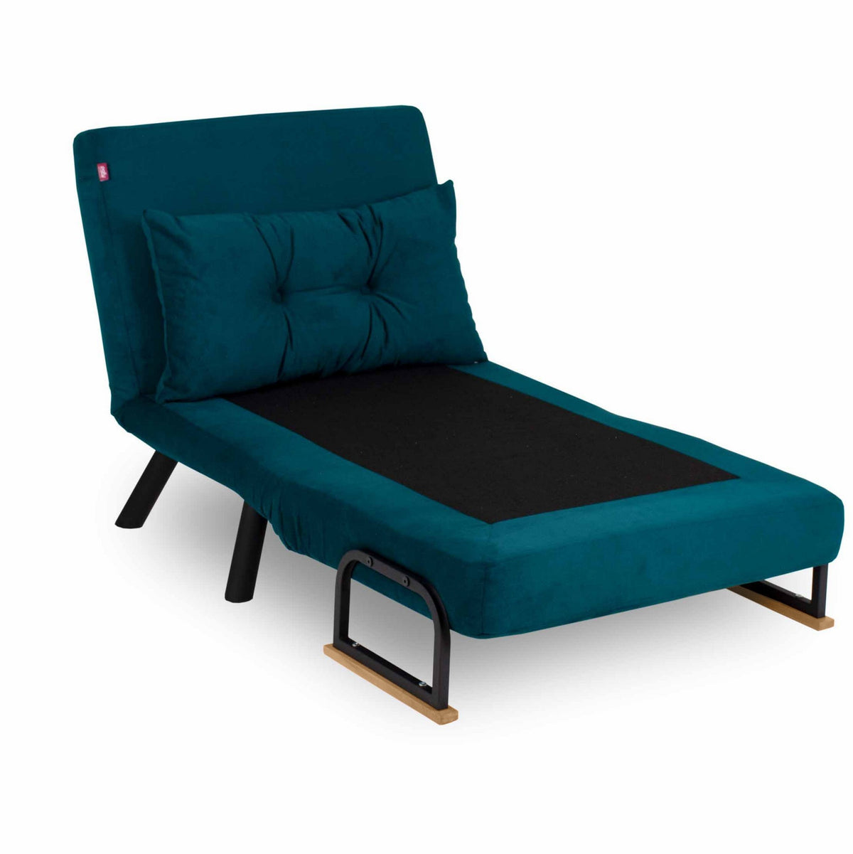 Sando Single Bettsofa - Petrolgrün in Petrolgrün präsentiert im Onlineshop von KAQTU Design AG. Bettsessel ist von Atelier Del Sofa