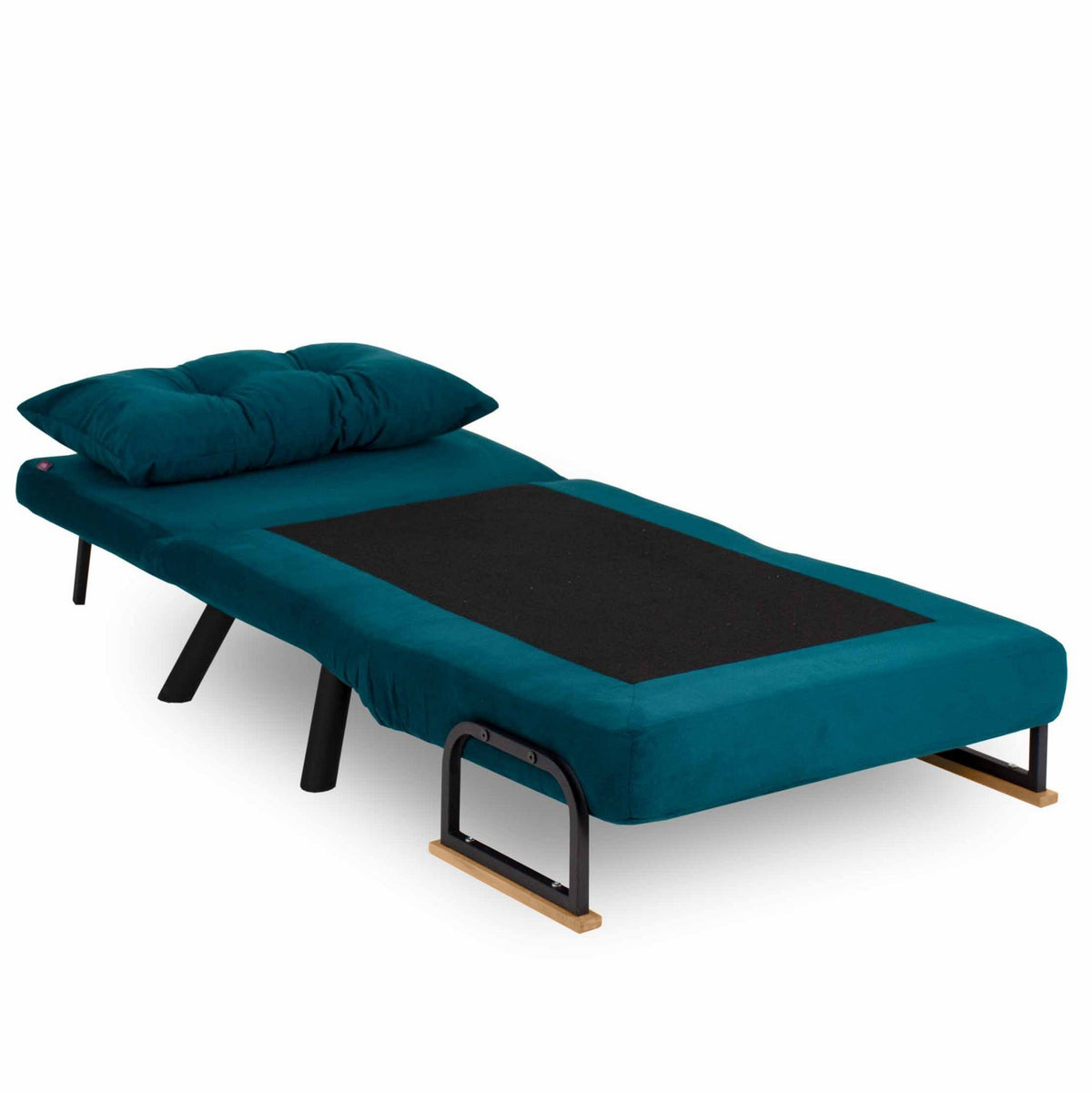 Sando Single Bettsofa - Petrolgrün in Petrolgrün präsentiert im Onlineshop von KAQTU Design AG. Bettsessel ist von Atelier Del Sofa