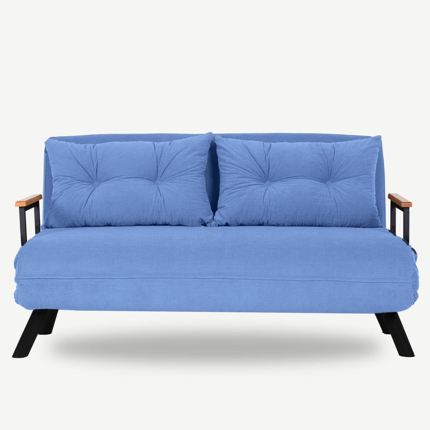 Erleben Sie das Sando 2-Sitzer Schlafsofa in elegantem Blau – ideal für stilvolle Entspannung und praktische Übernachtungsmöglichkeiten.