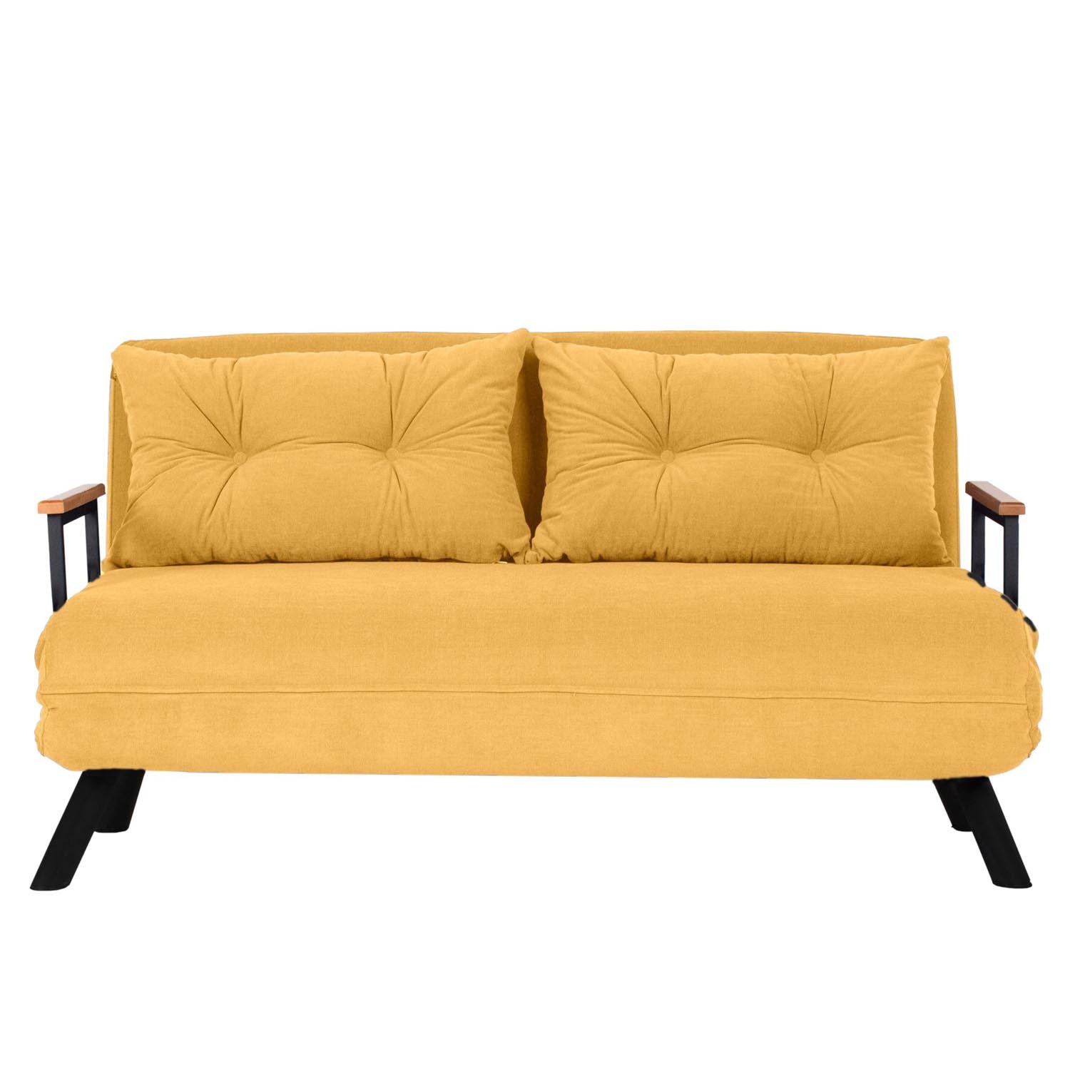 Sando 2-Seater - Mustard in Senf präsentiert im Onlineshop von KAQTU Design AG. Bettsofa ist von Atelier Del Sofa