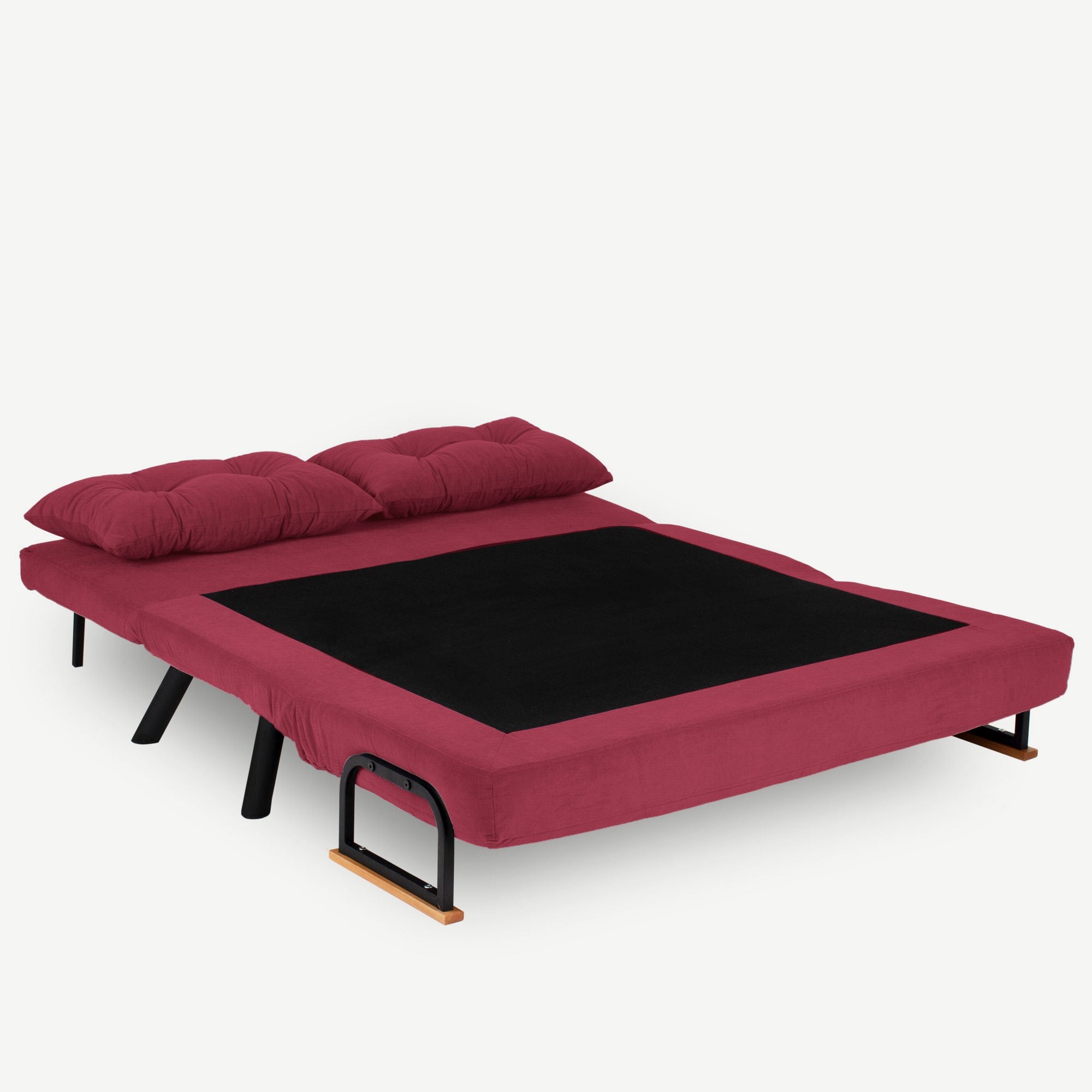Erleben Sie das Sando 2-Sitzer Schlafsofa in elegantem Maroon – ideal für stilvolle Entspannung und praktische Übernachtungen!