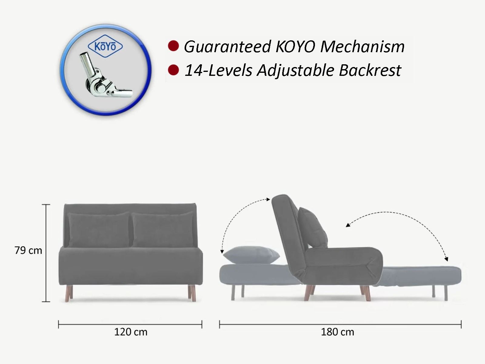 Entdecken Sie das Folde 2 Bettsofa in stilvollem Dunkelgrau – ideal für entspannte Abende und als praktisches Gästebett.