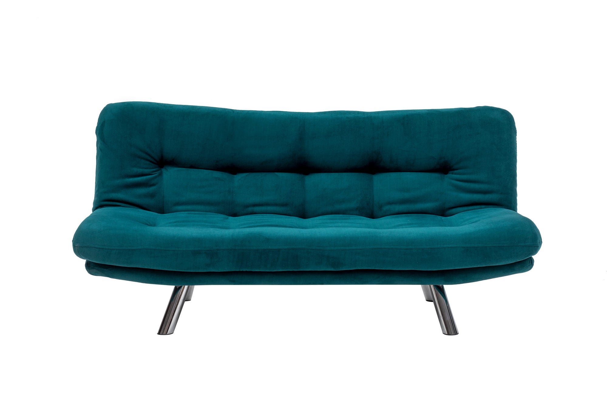 Entdecken Sie das Misa Small Sofabed in stilvollem Petrolgrün – ideal für entspannte Abende und als elegantes Schlafsofa für Gäste.