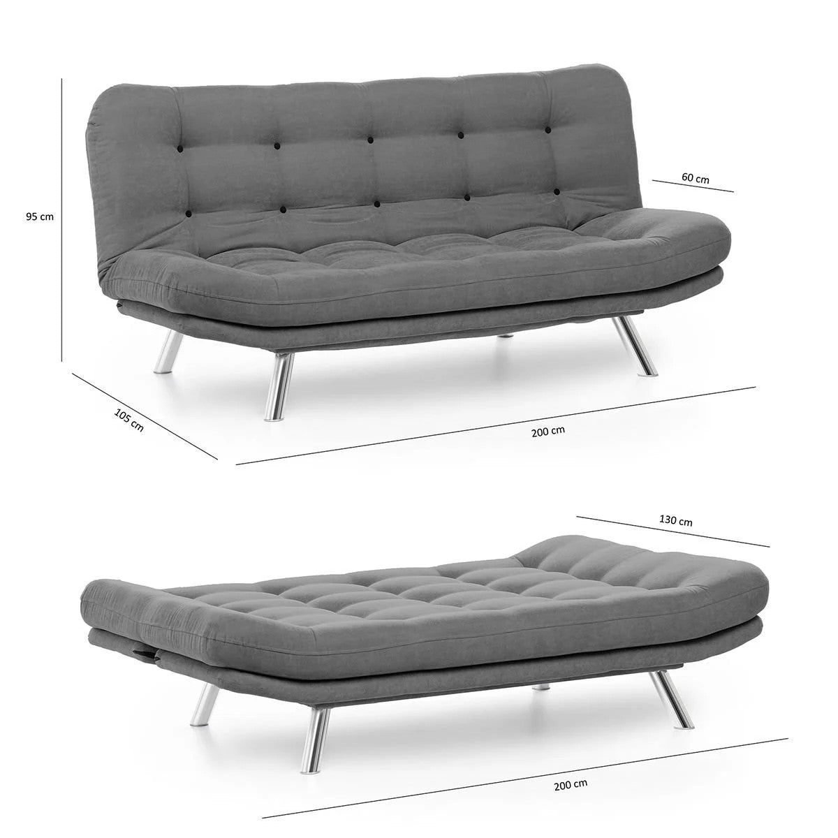 Erleben Sie das Misa Sofabed in edlem Schwarz von Atelier Del Sofa – ein vielseitiges 3-Sitzer Schlafsofa, das Stil und Bequemlichkeit perfekt kombiniert.