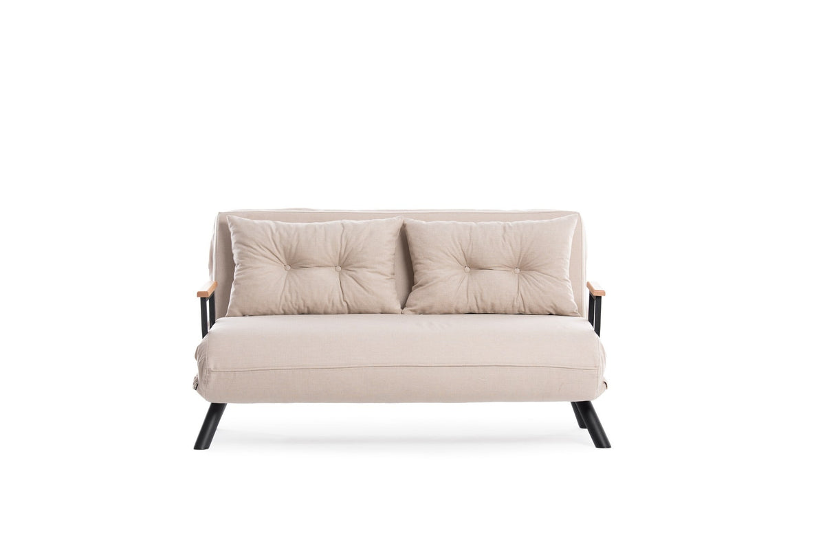 Sando 2 Bettsofa - Sahne in Sahne präsentiert im Onlineshop von KAQTU Design AG. Bettsofa ist von Atelier Del Sofa