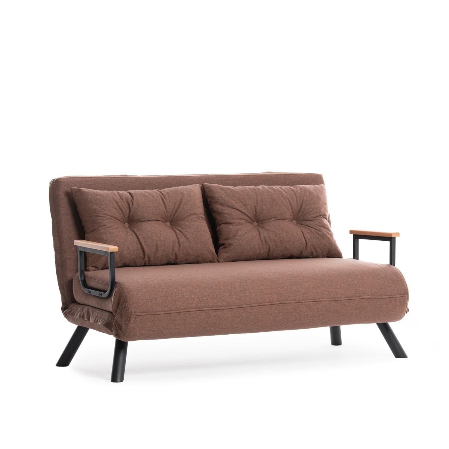 Sando 2-Seater - Light Brown in Hellbraun präsentiert im Onlineshop von KAQTU Design AG. Bettsofa ist von Atelier Del Sofa