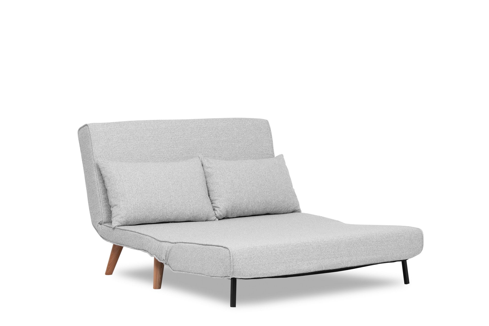 Das Folde 2 Bettsofa in modernem Grau vereint stilvolles Design mit Funktionalität. Perfekt für jedes Zuhause, bietet es anpassbaren Komfort und eine gemütliche Schlafgelegenheit.