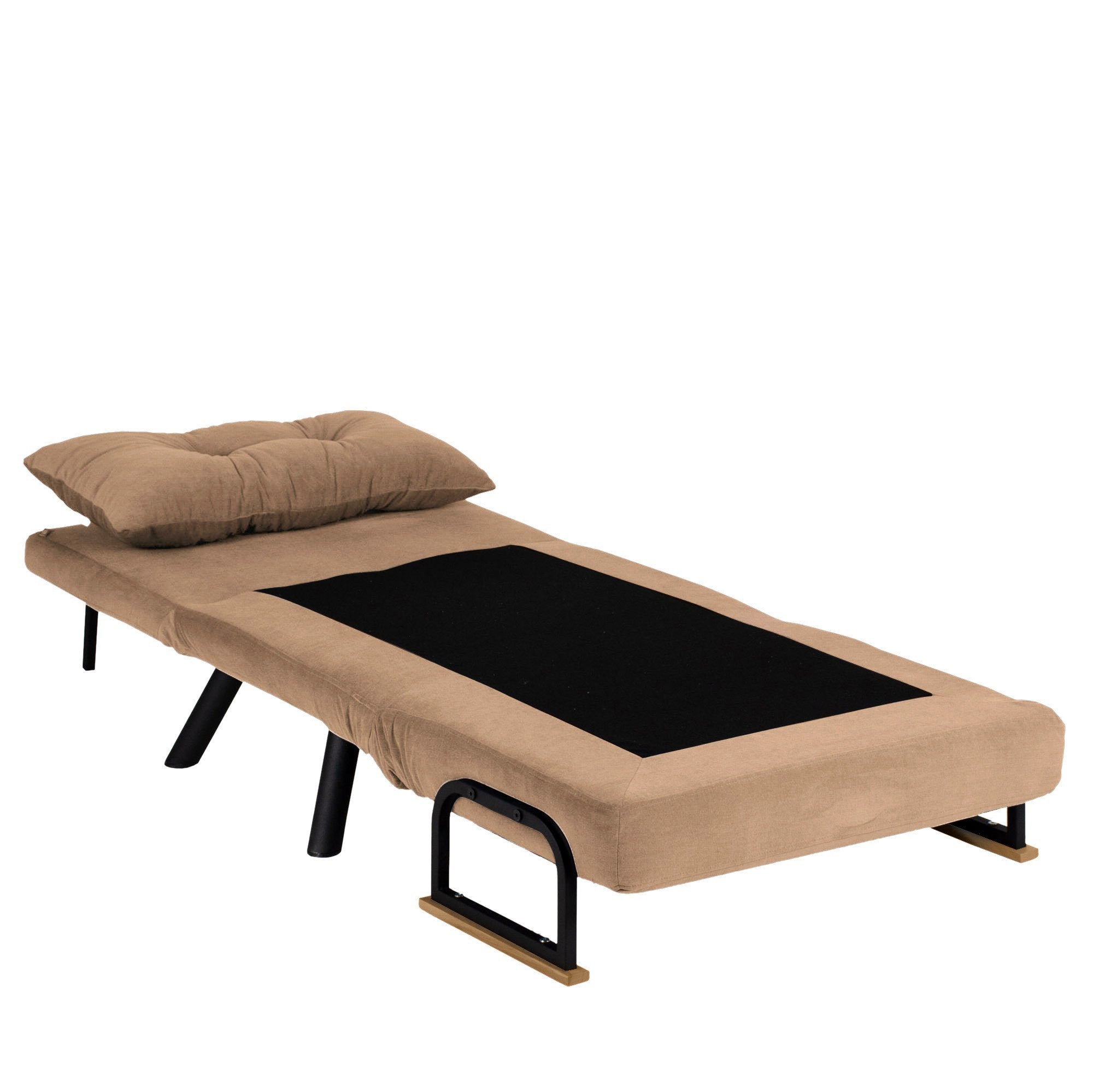 Erleben Sie das Sando Single Bettsofa in Hellbraun – ein elegantes, vielseitiges Möbelstück, das Komfort und Funktionalität für Ihr Zuhause vereint.