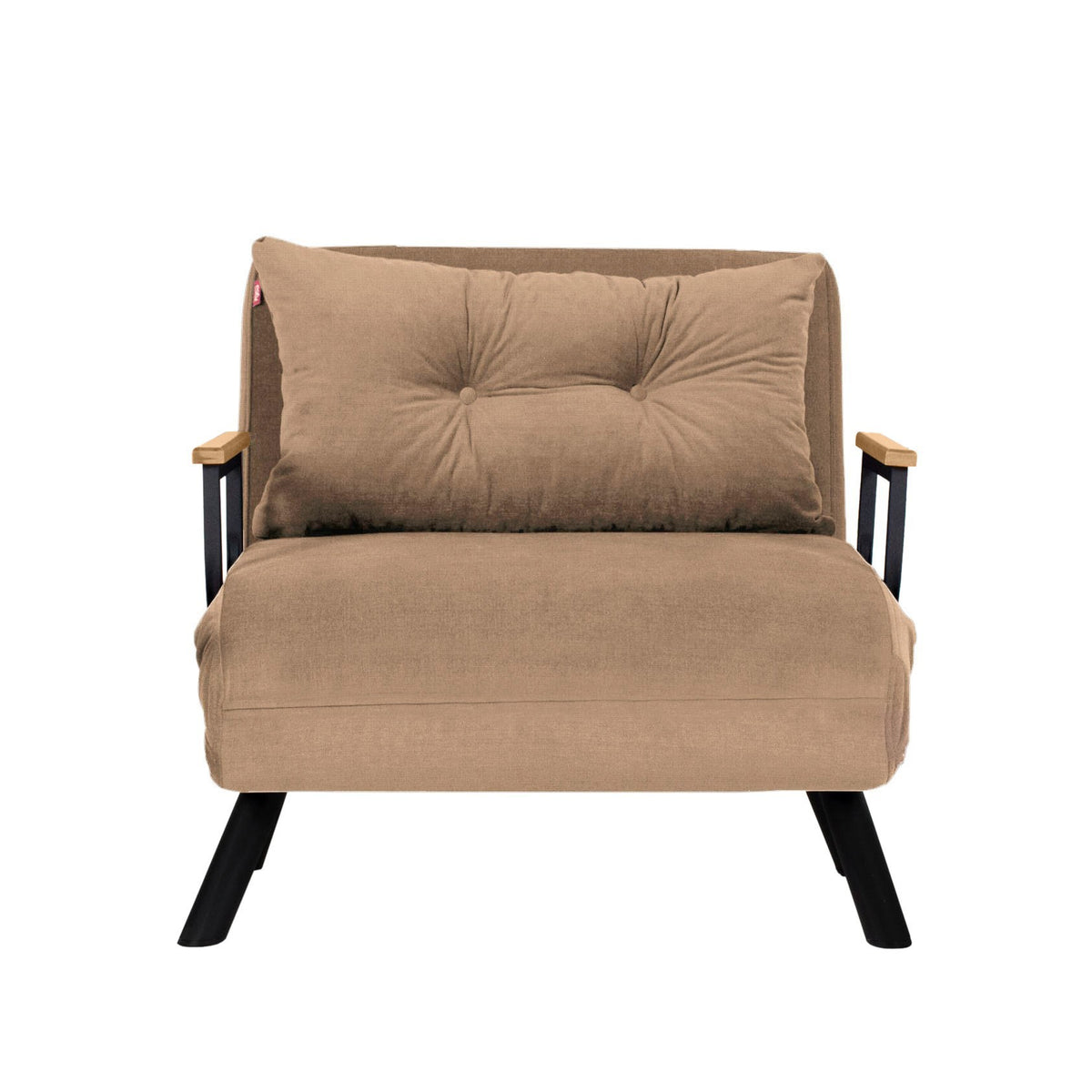 Sando Single Bettsofa - Hellbraun in Hellbraun präsentiert im Onlineshop von KAQTU Design AG. Bettsessel ist von Atelier Del Sofa