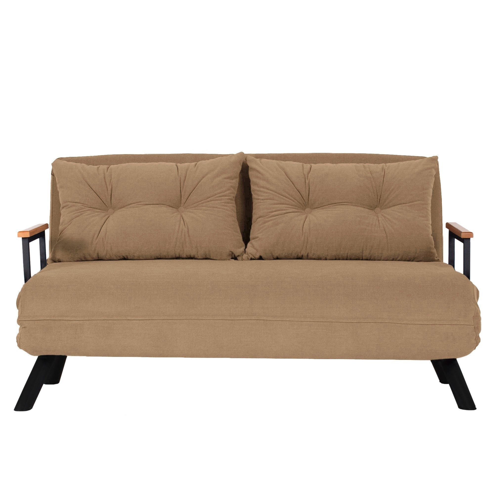 Erleben Sie das Sando 2-Sitzer Schlafsofa in stilvollem Hellbraun – ideal für Entspannung und Übernachtungsgäste, vereint Komfort und Eleganz.