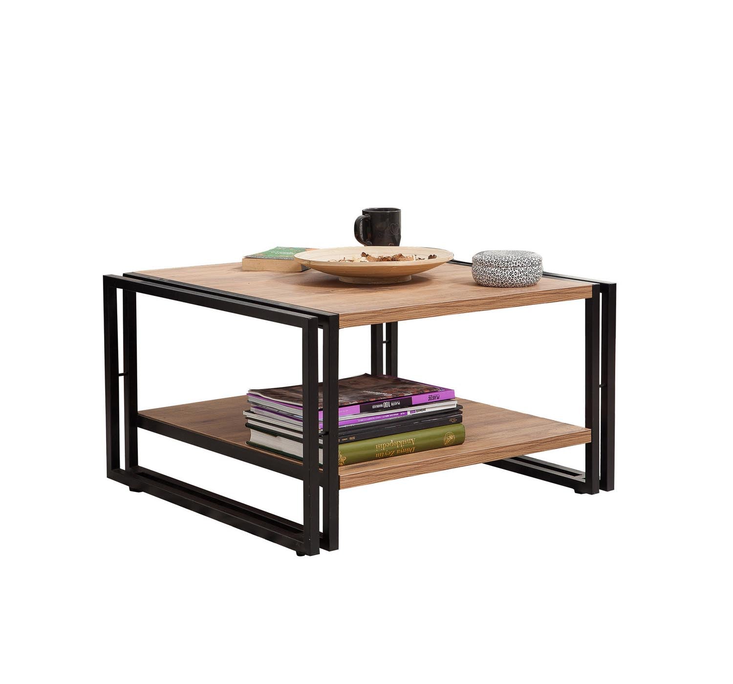 Entdecken Sie den Cosmo Arena Sofatisch von Hanah Home – ein stilvoller, robuster Tisch in Atlantischer Kiefer Schwarz, perfekt für Ihr modernes Zuhause!