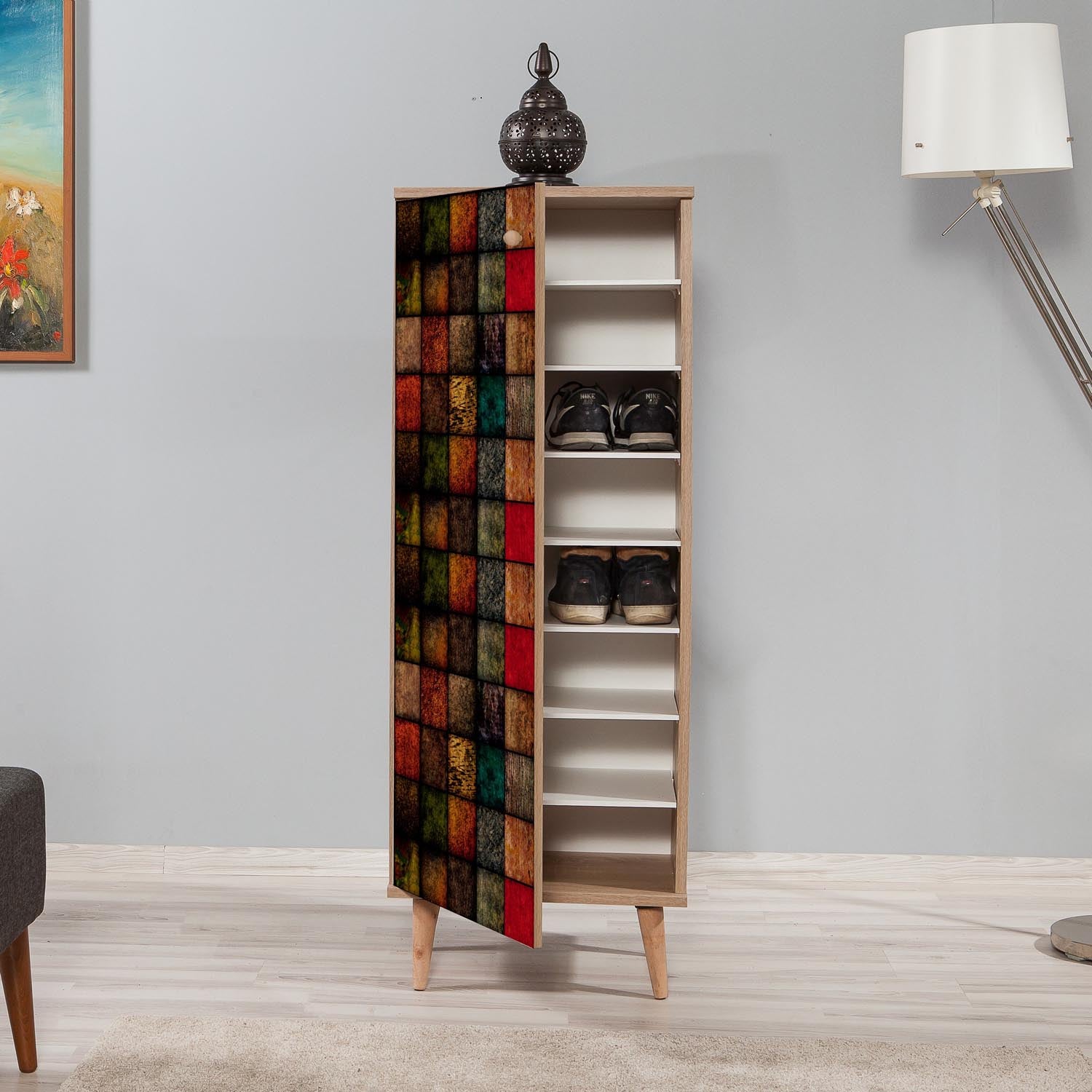 Verleihen Sie Ihrem Zuhause mit dem Filinta Schuhschrank in Sonoma Eiche von Hanah Home einen Hauch von Eleganz. Ideal für stilvolle Schuhorganisation!