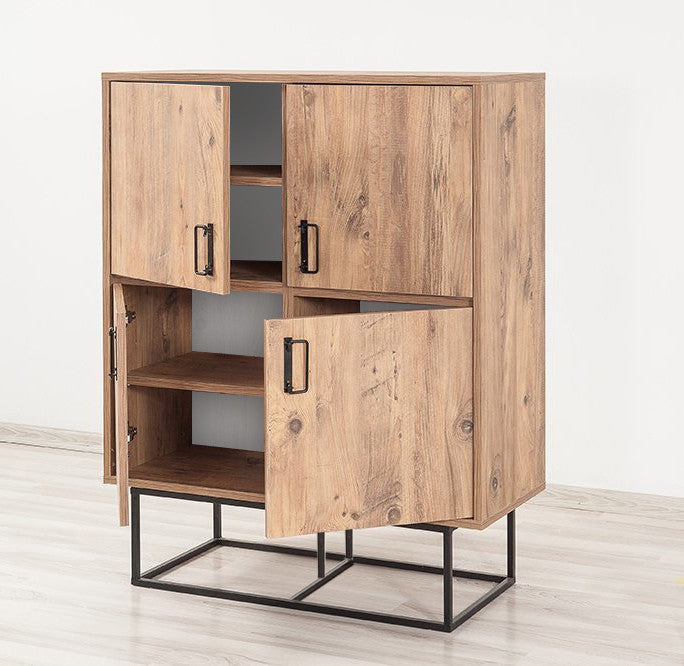 Entdecken Sie den Quantum Solo Schrank in Atlantischer Kiefer Schwarz von Hanah Home – die perfekte Lösung für stilvolle Ordnung und vielseitige Aufbewahrung!