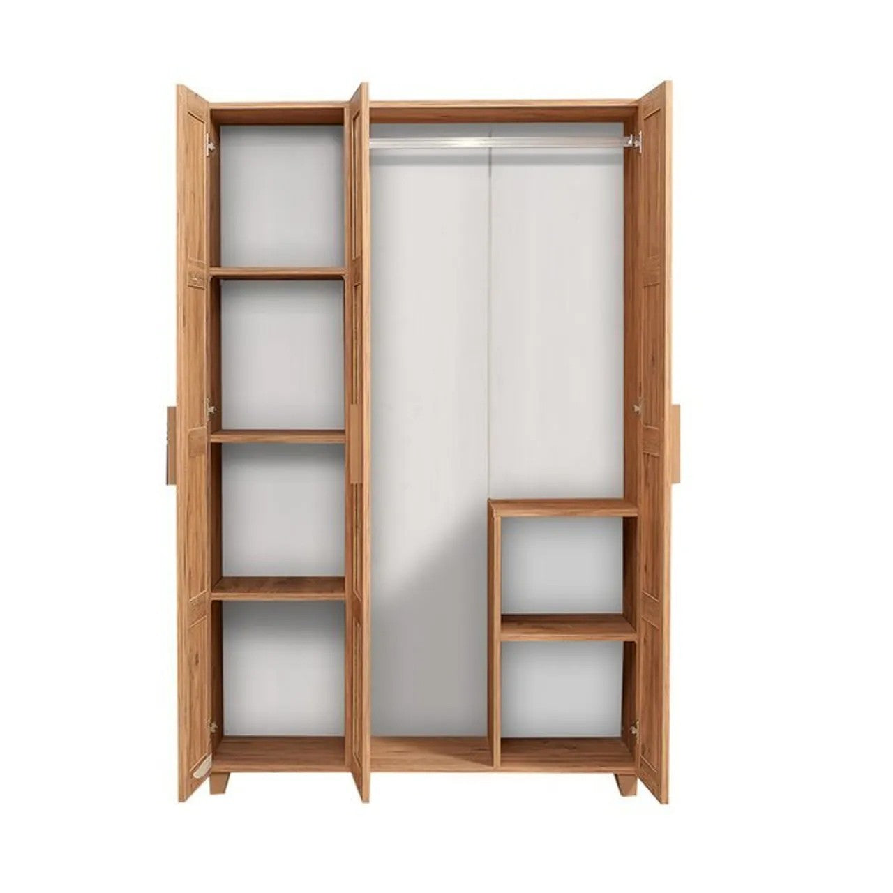 Entdecken Sie die Leva Hedera Pied Garderobe in Atlantischer Kiefer Weiß von Hanah Home – stilvoll, robust und ideal für jeden Raum!