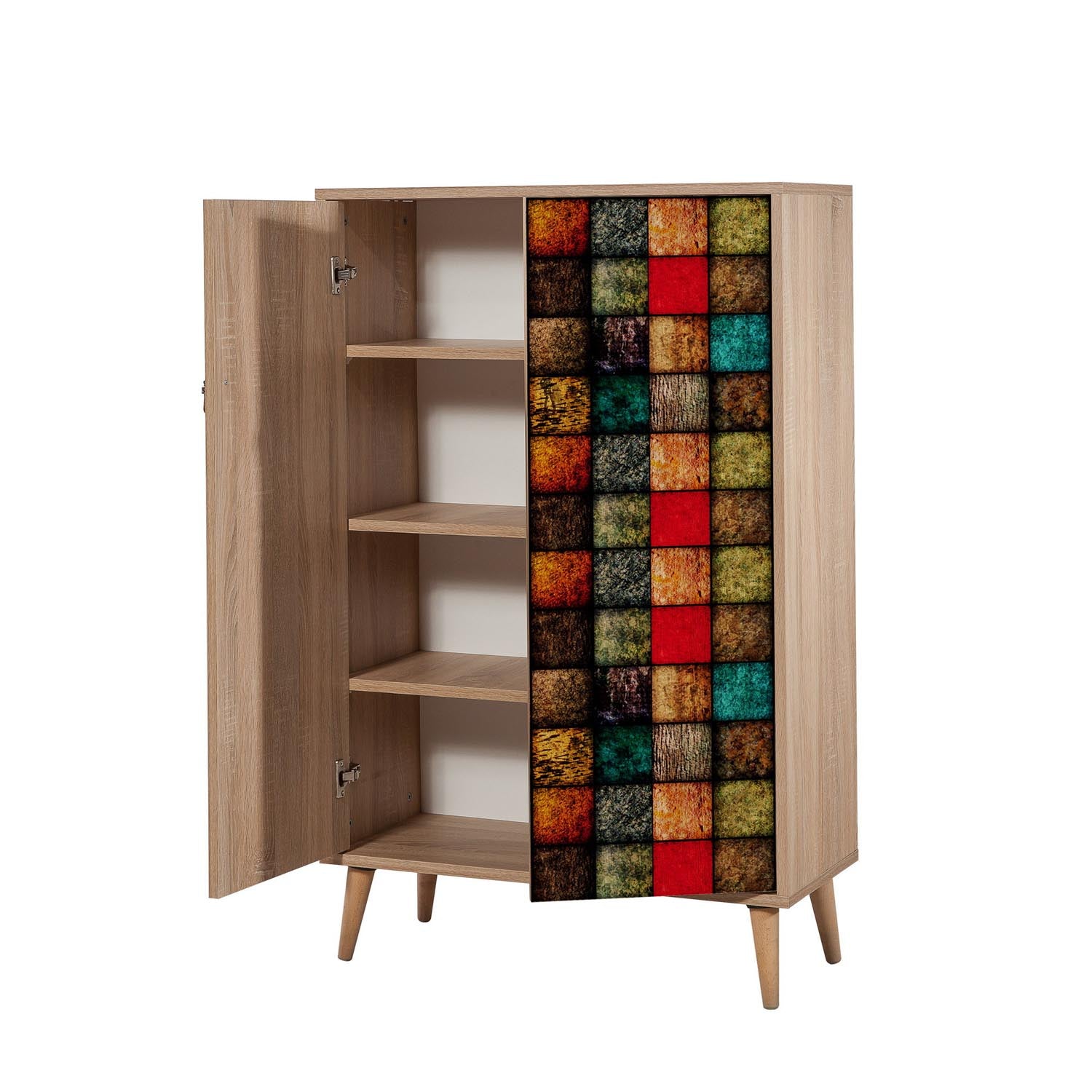 Entdecken Sie den Multibox Cabinet von Hanah Home in Sonoma Eiche – ein eleganter Mehrzweckschrank, der Stil und praktischen Stauraum perfekt kombiniert.