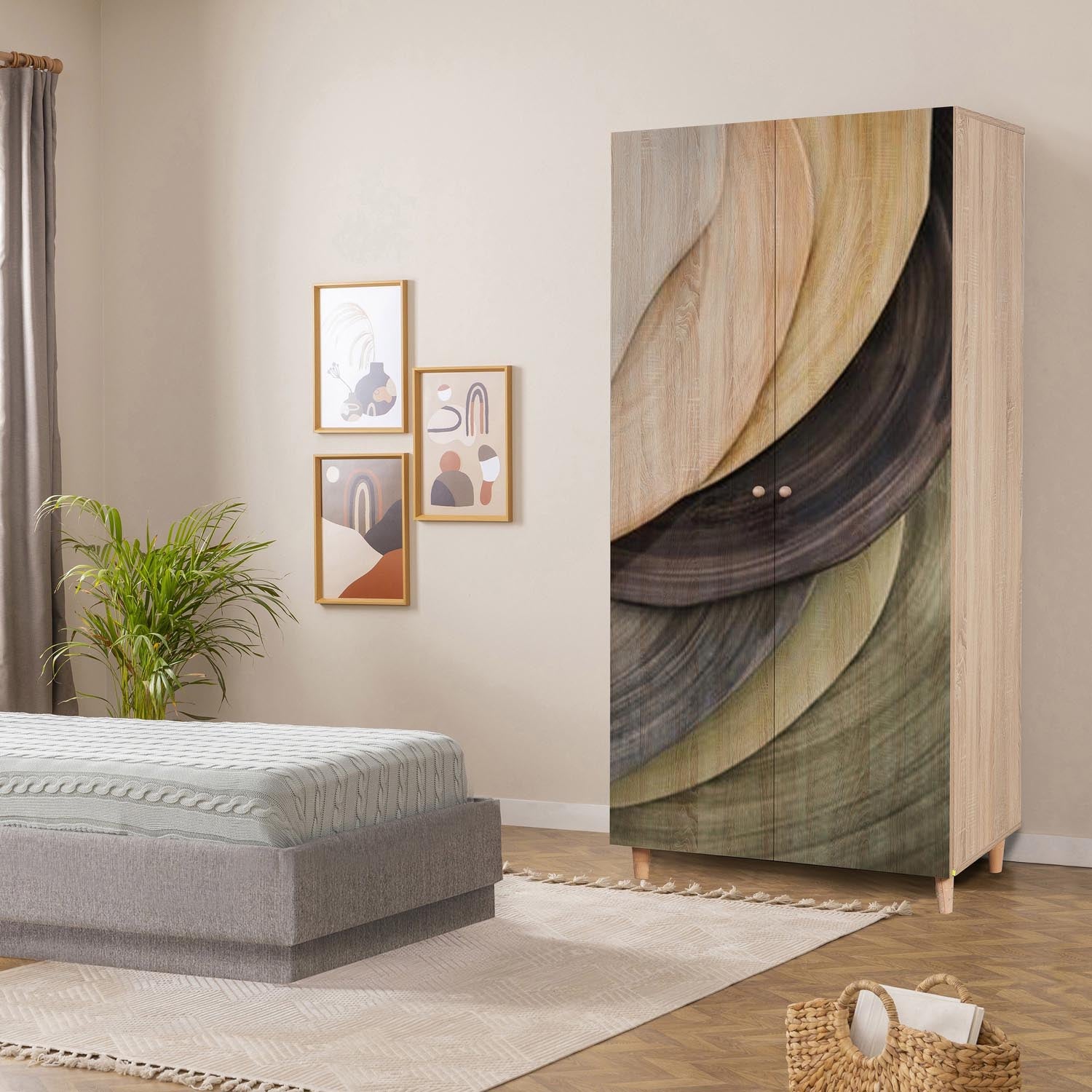 Entdecken Sie die Lidya 2 Garderobe in Sonomo von Hanah Home – stilvoll, robust und ideal für Ihre Aufbewahrungslösungen.