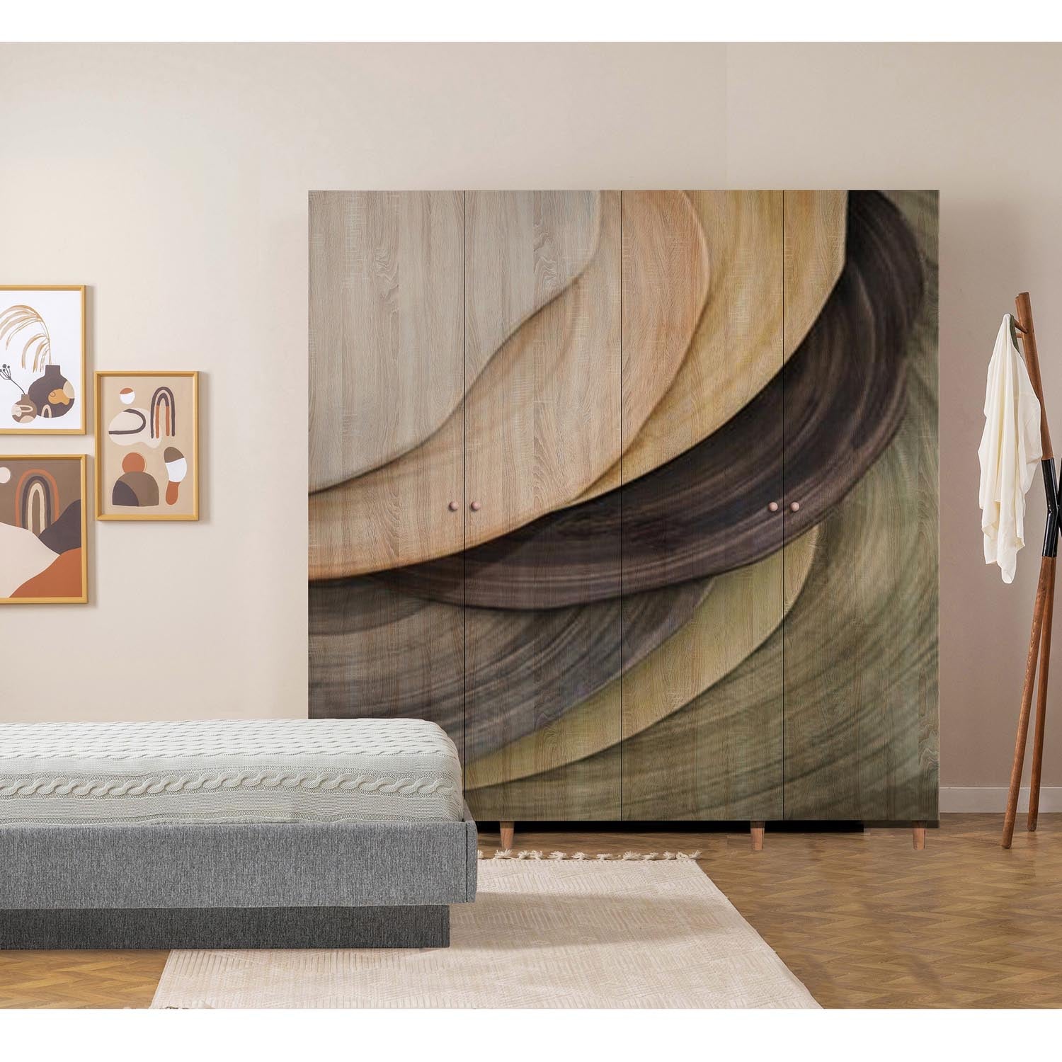 Verleihen Sie Ihrem Raum mit der Loni 4 Garderobe in Sonomo von Hanah Home einen Hauch von Eleganz und Funktionalität – ideal für stilvolle Ordnung!