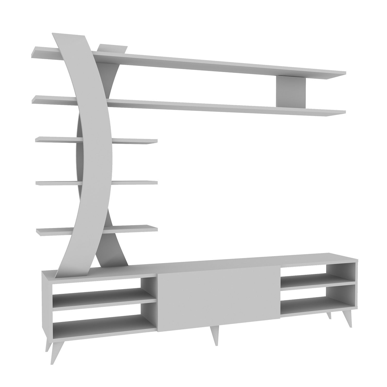 Entdecken Sie das Duru TV-Möbel von Hanah Home in elegantem Weiß. Modernes Design, hohe Qualität und viel Stauraum für ein aufgeräumtes Wohnzimmer.