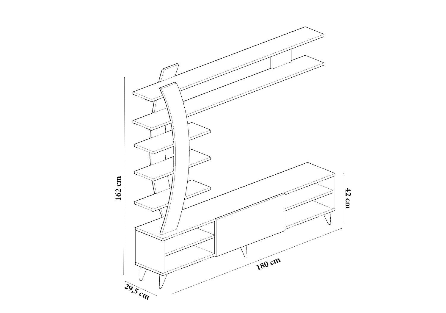 Verleihen Sie Ihrem Wohnraum mit dem Duru TV-Möbel von Hanah Home in strahlendem Weiß einen modernen Akzent. Hochwertige Materialien und durchdachtes Design bieten optimalen Stauraum und Stil.