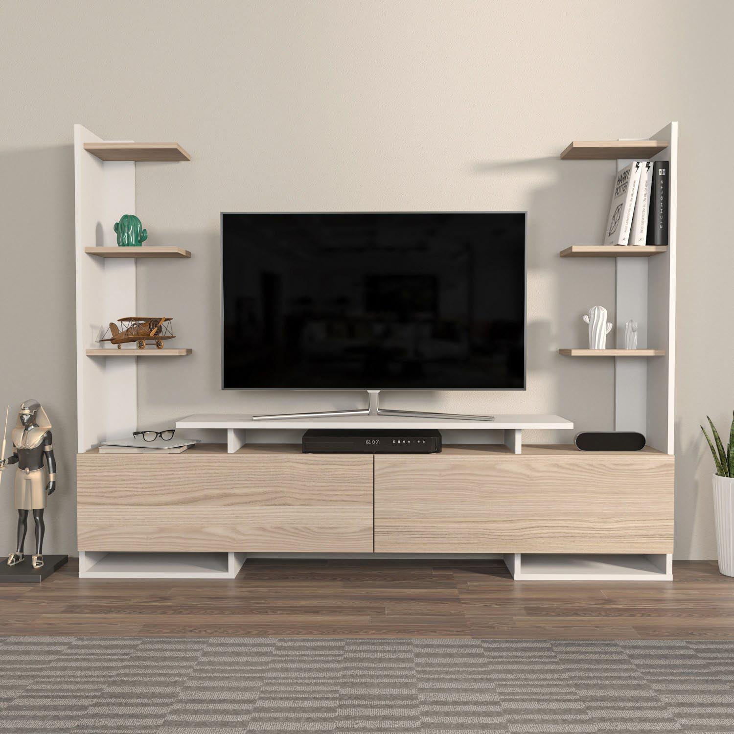 Entdecken Sie das elegante Ava Sideboard in Weiß-Eiche von Hanah Home. Stilvolles Design trifft auf Funktionalität für Ihr Zuhause.